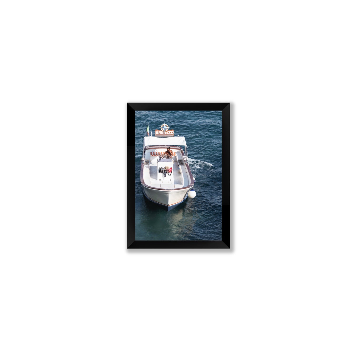 Pilota di Motoscafo fine art print, Positano, Italy, Small, Black Frame · Full Bleed, Fine Art Print