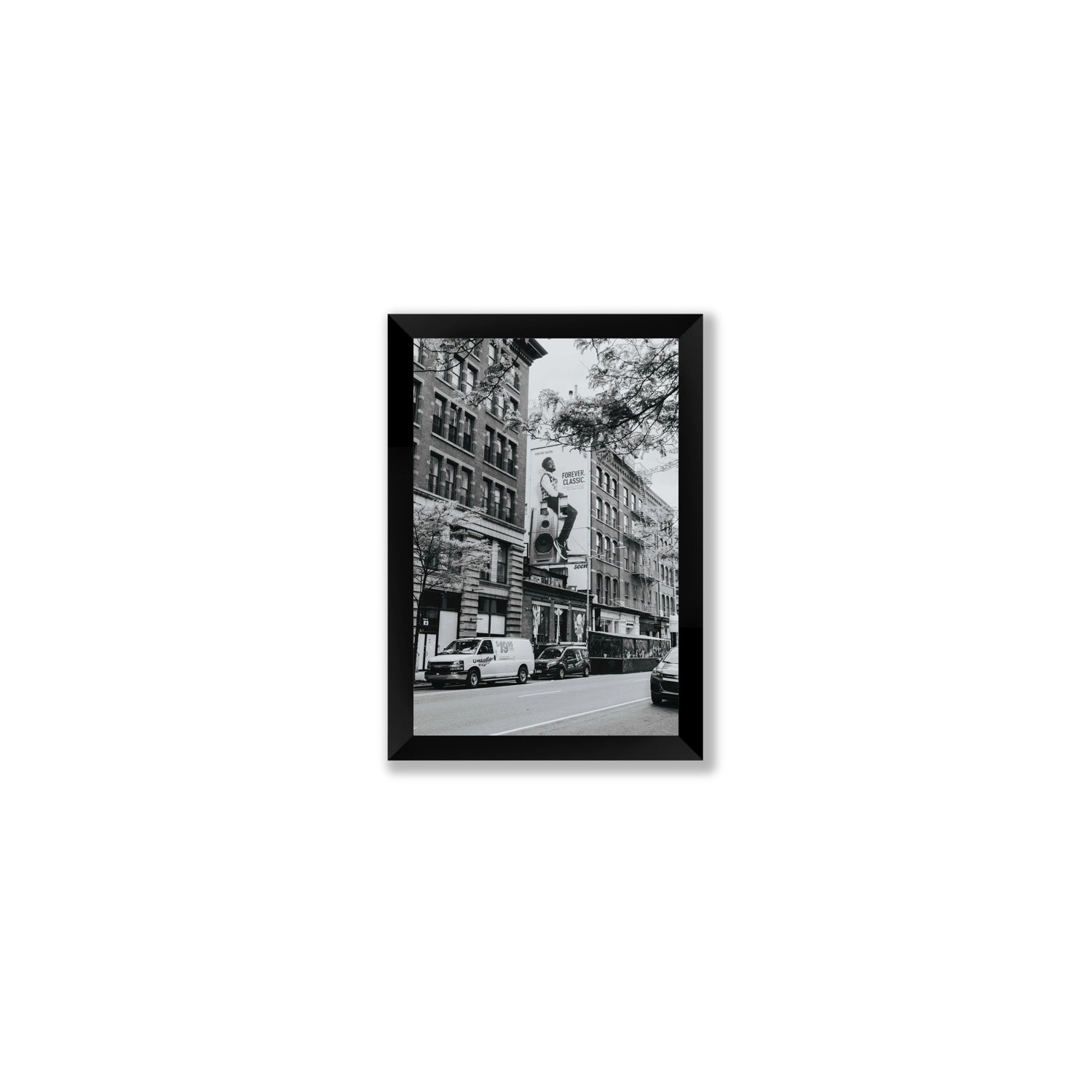 Forever Classic New York NYC Black & White wall art Small full-bleed fine art print in black frame
