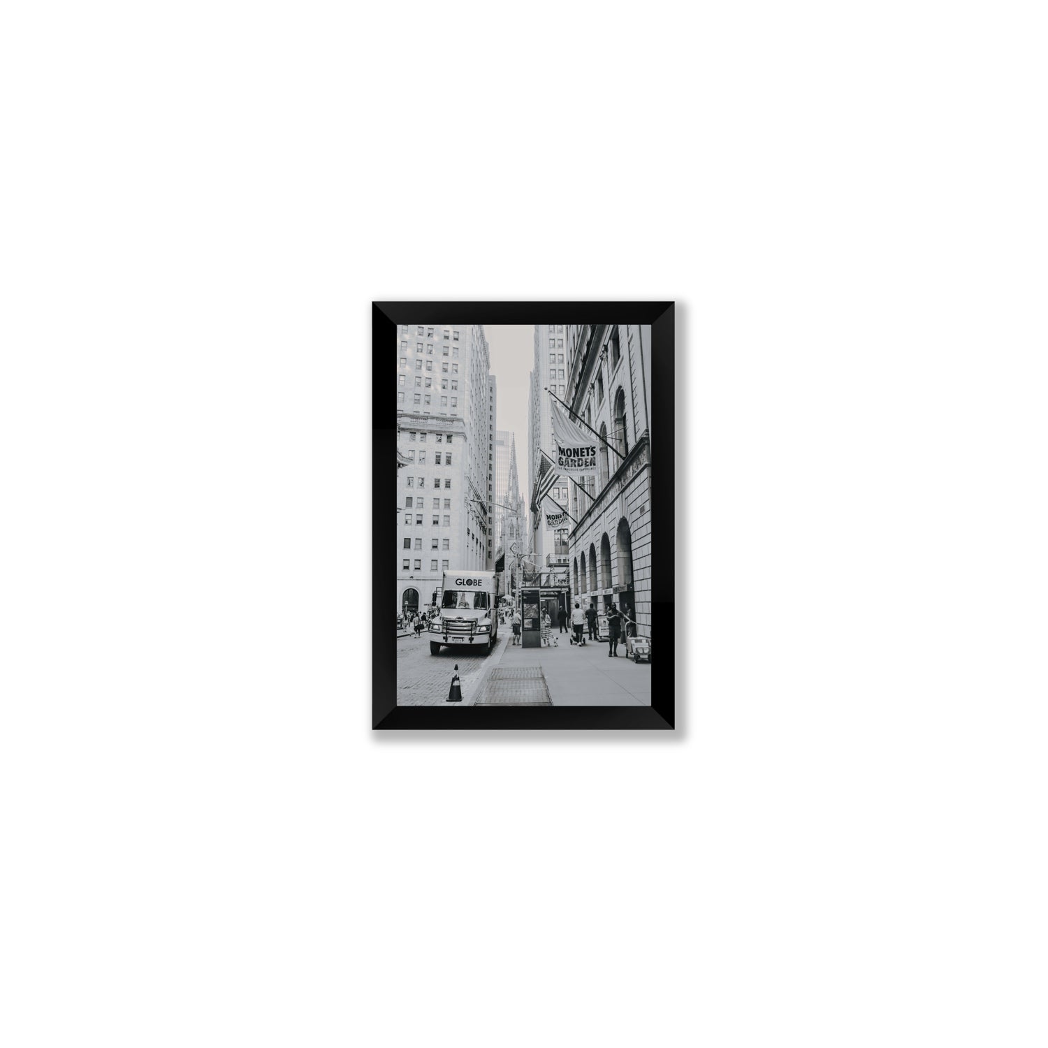 Metropolitan Monotone New York NYC Black & White wall art Small full-bleed fine art print in black frame