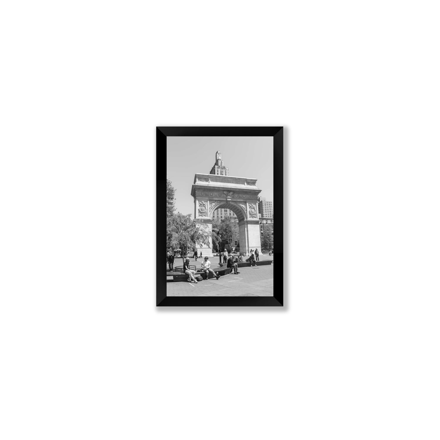 City Picnic New York NYC Black & White wall art Small full-bleed fine art print in black frame