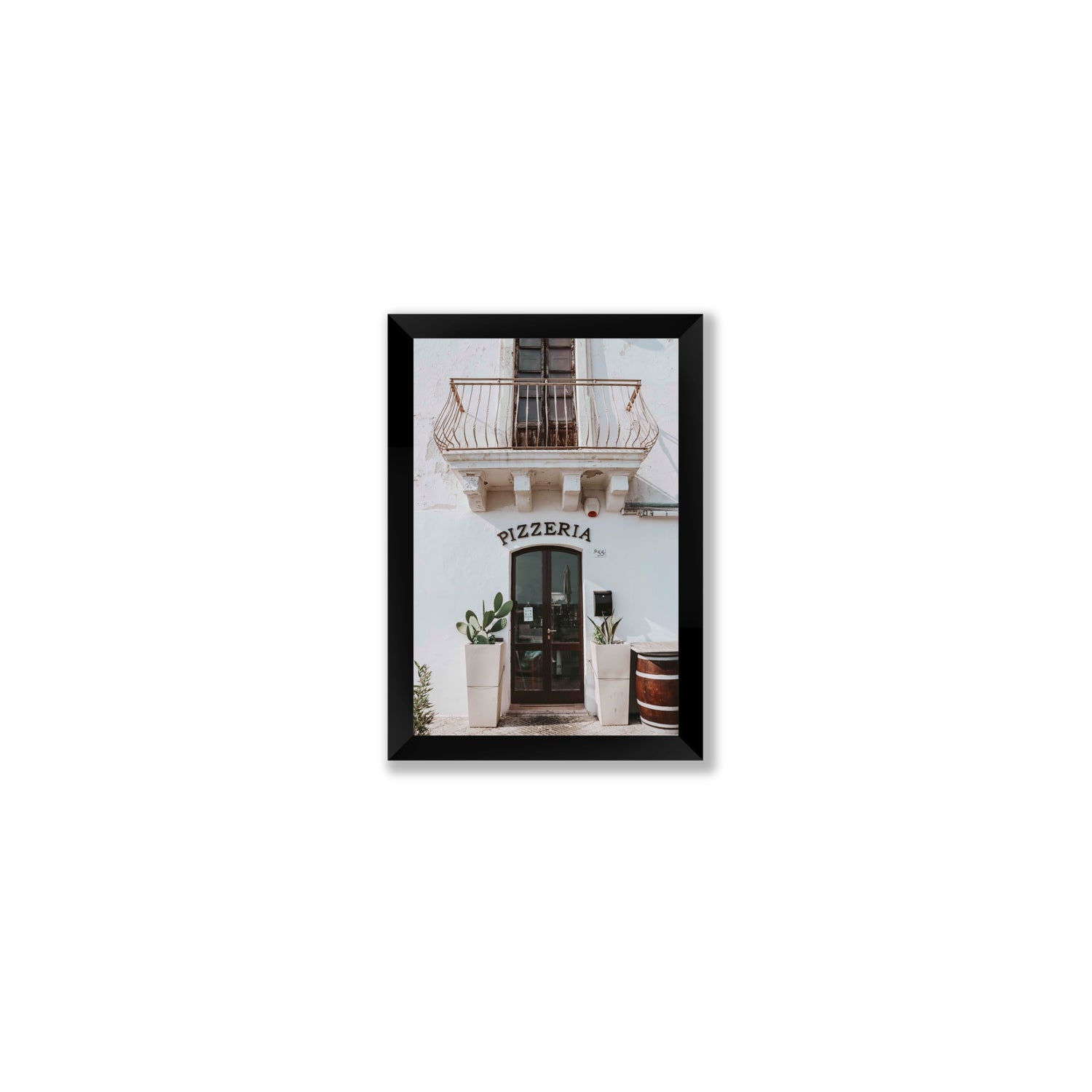Pizzeria Puglia Italian wall art Small full-bleed fine art print in black frame