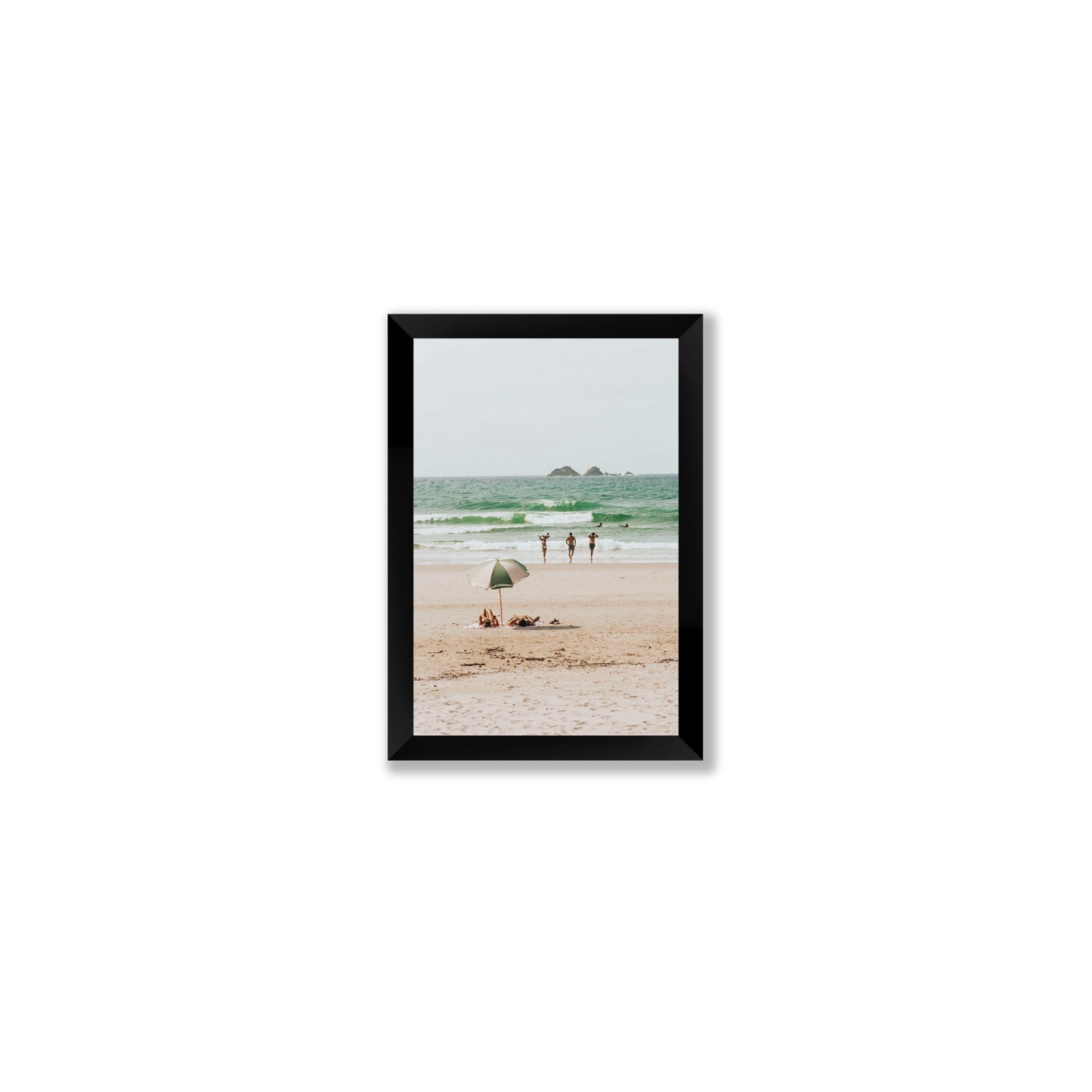 Escape The Ordinary Byron Bay coastal decor wall art Small full-bleed fine art print in black frame
