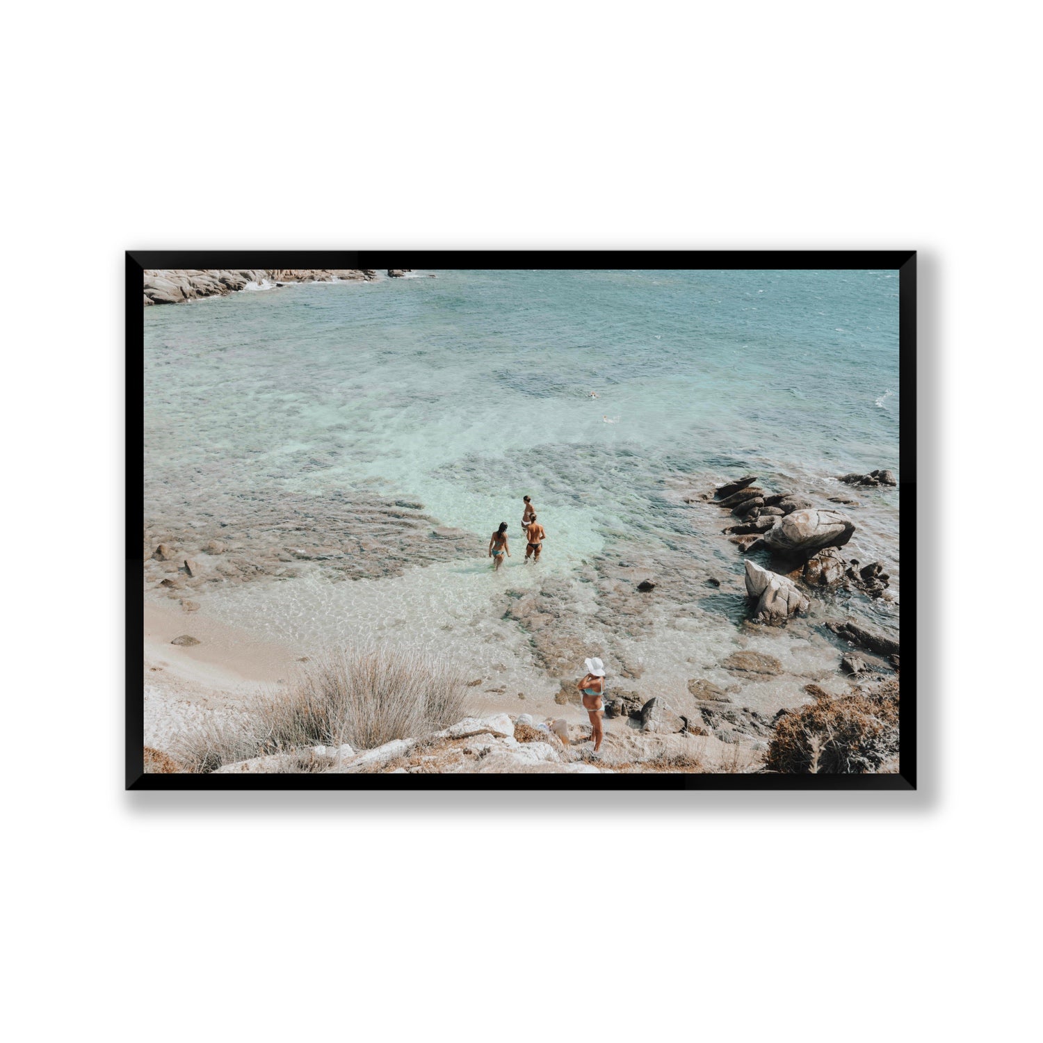 Easy On The Eyes Mykonos Greek island wall art Gallery full-bleed fine art print in black frame