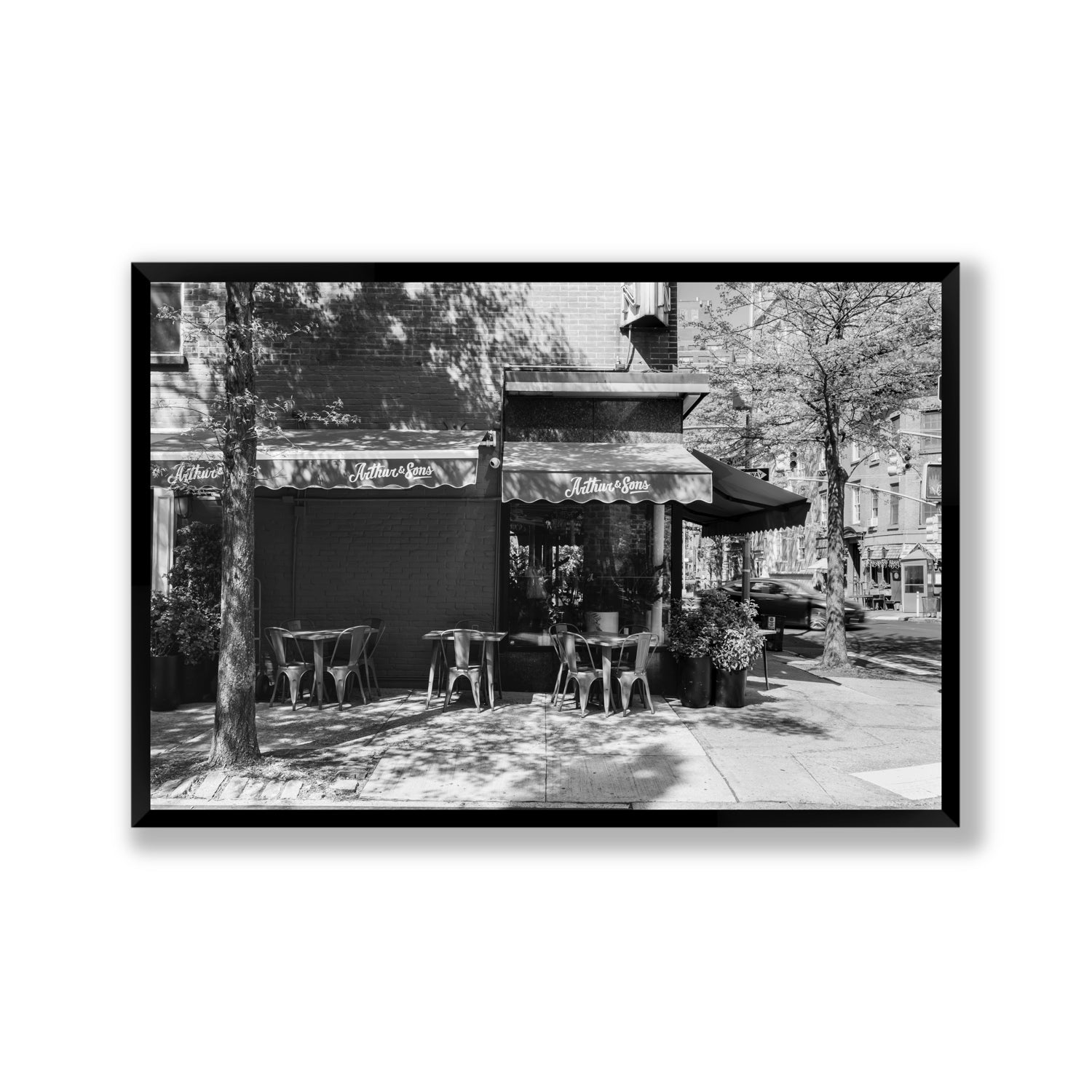 Arthur's Corner New York NYC Restaurant wall art Gallery full-bleed fine art print in black frame