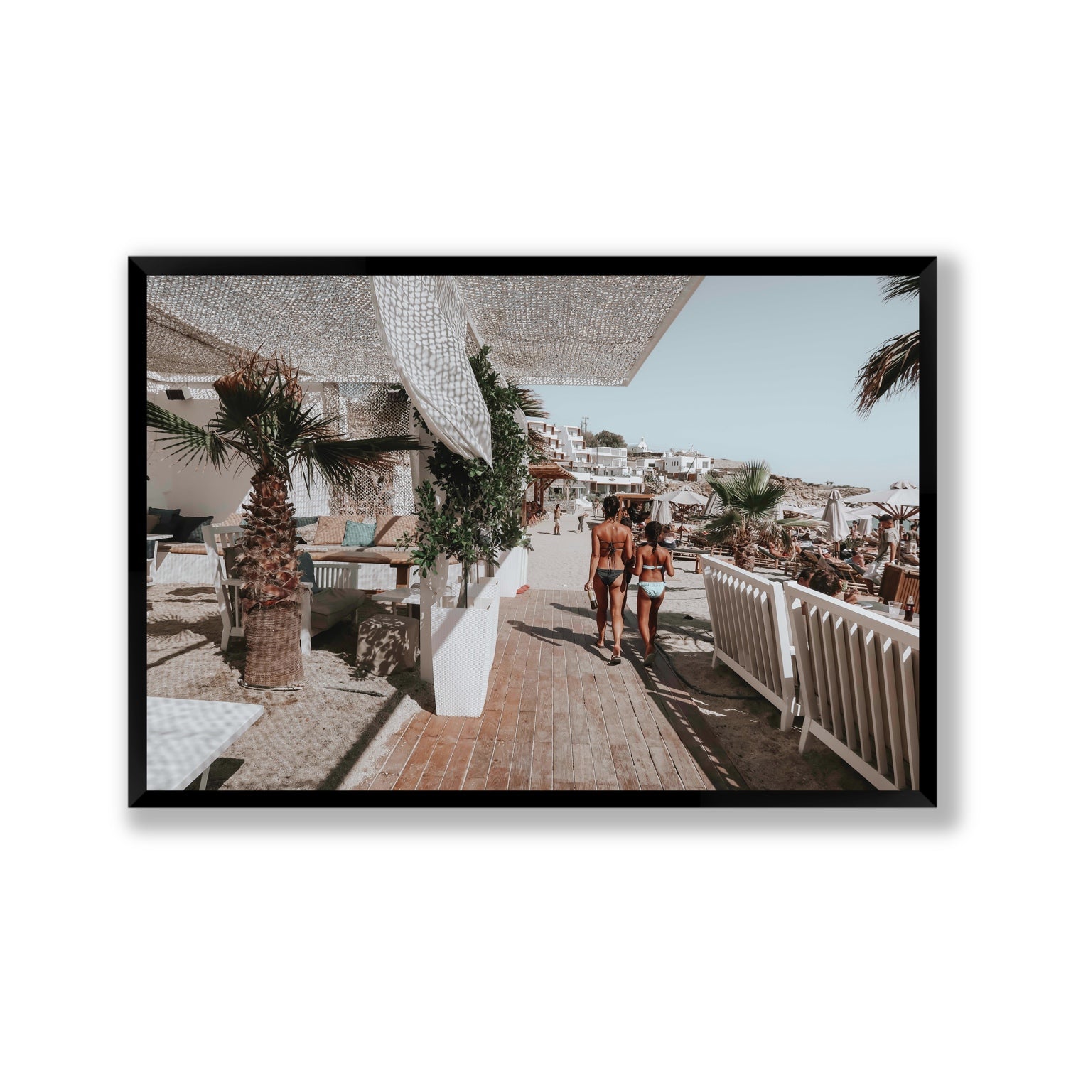 Mitera Kori Mykonos Greek island wall art Gallery full-bleed fine art print in black frame