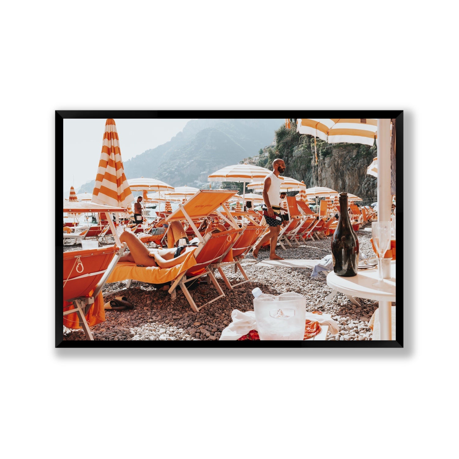 Zesty Shade Positano wall art Gallery full-bleed fine art print in black frame
