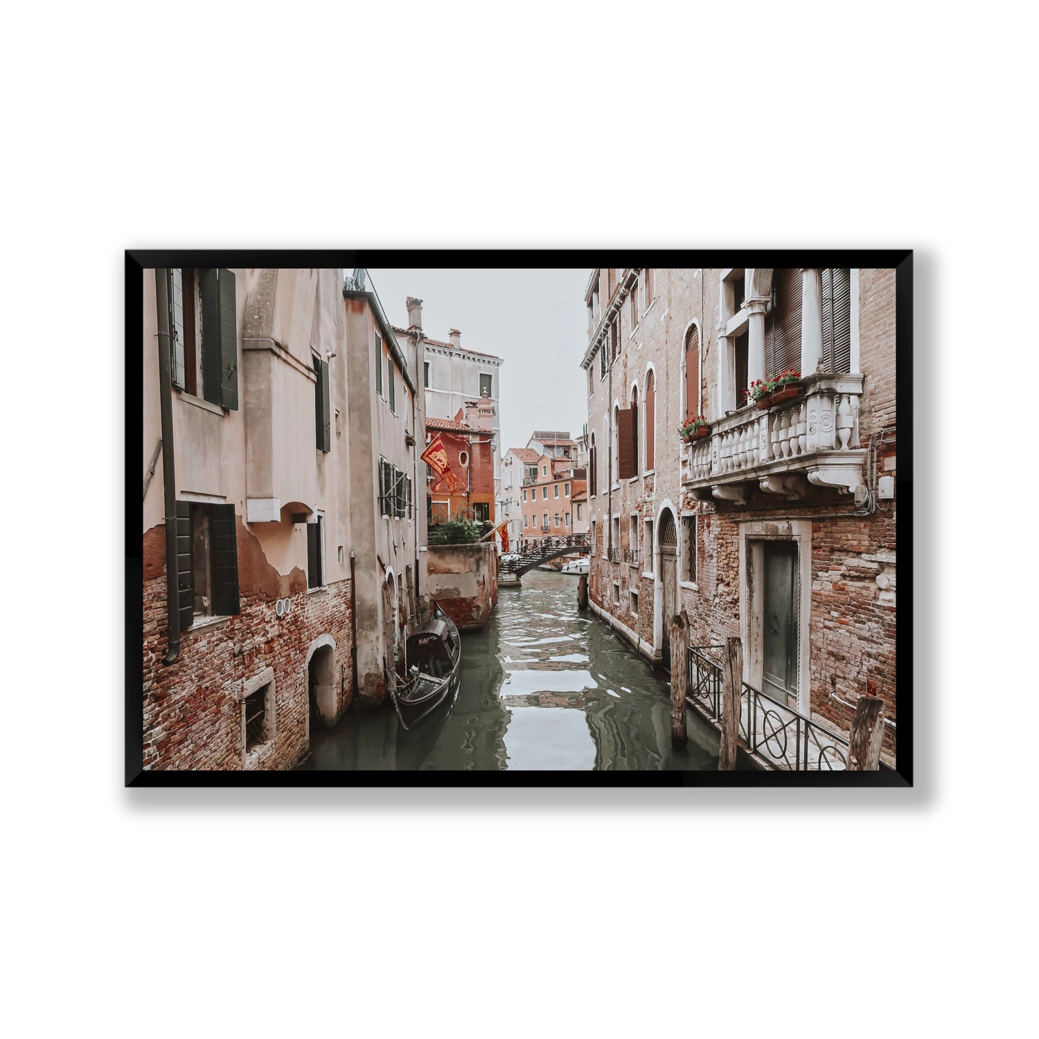 Venetian Gothic Venice Canal Italian wall art Gallery full-bleed fine art print in black frame