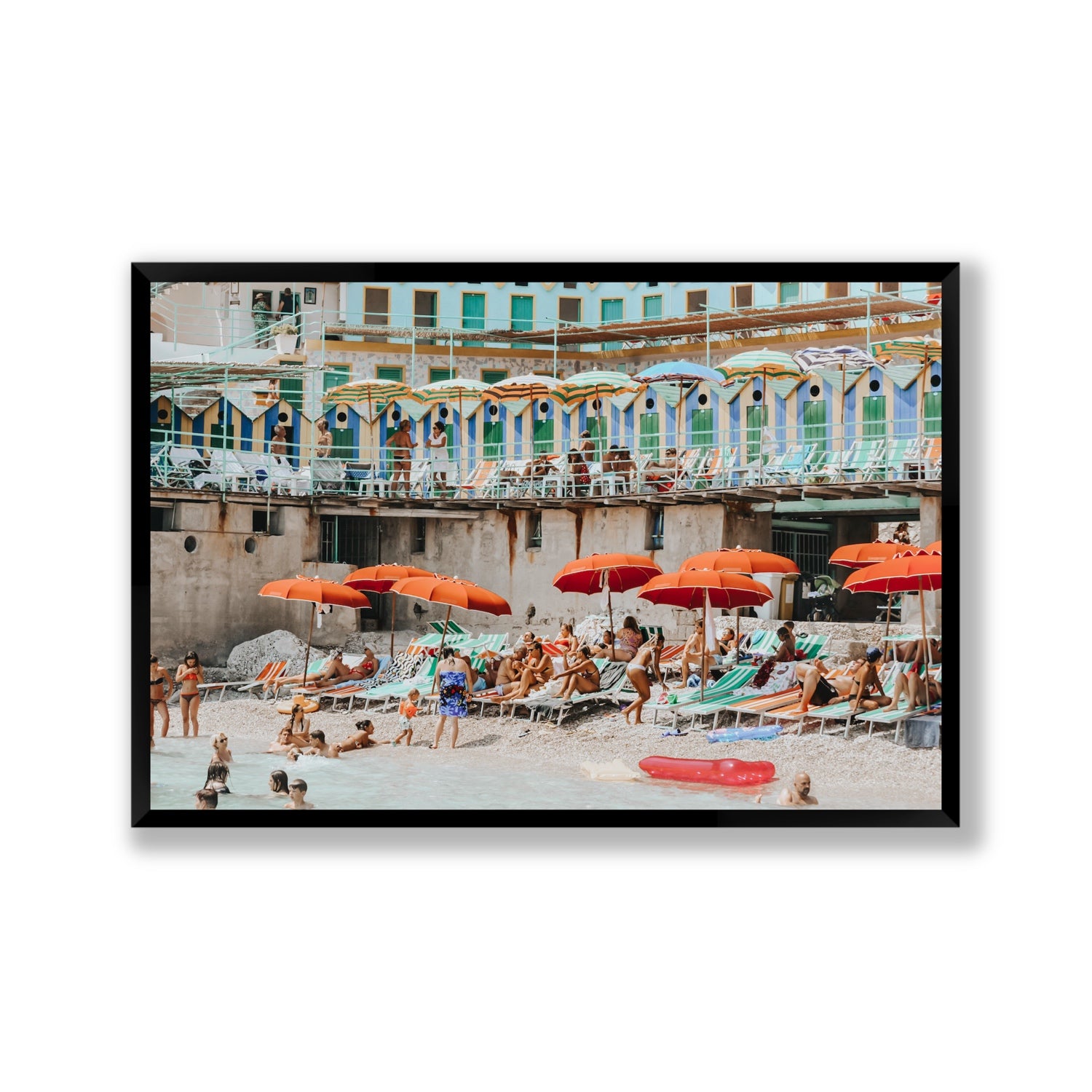 Umbrella Fiesta fine art print, Capri, Italy, Gallery, Black Frame · Full Bleed, Fine Art Print