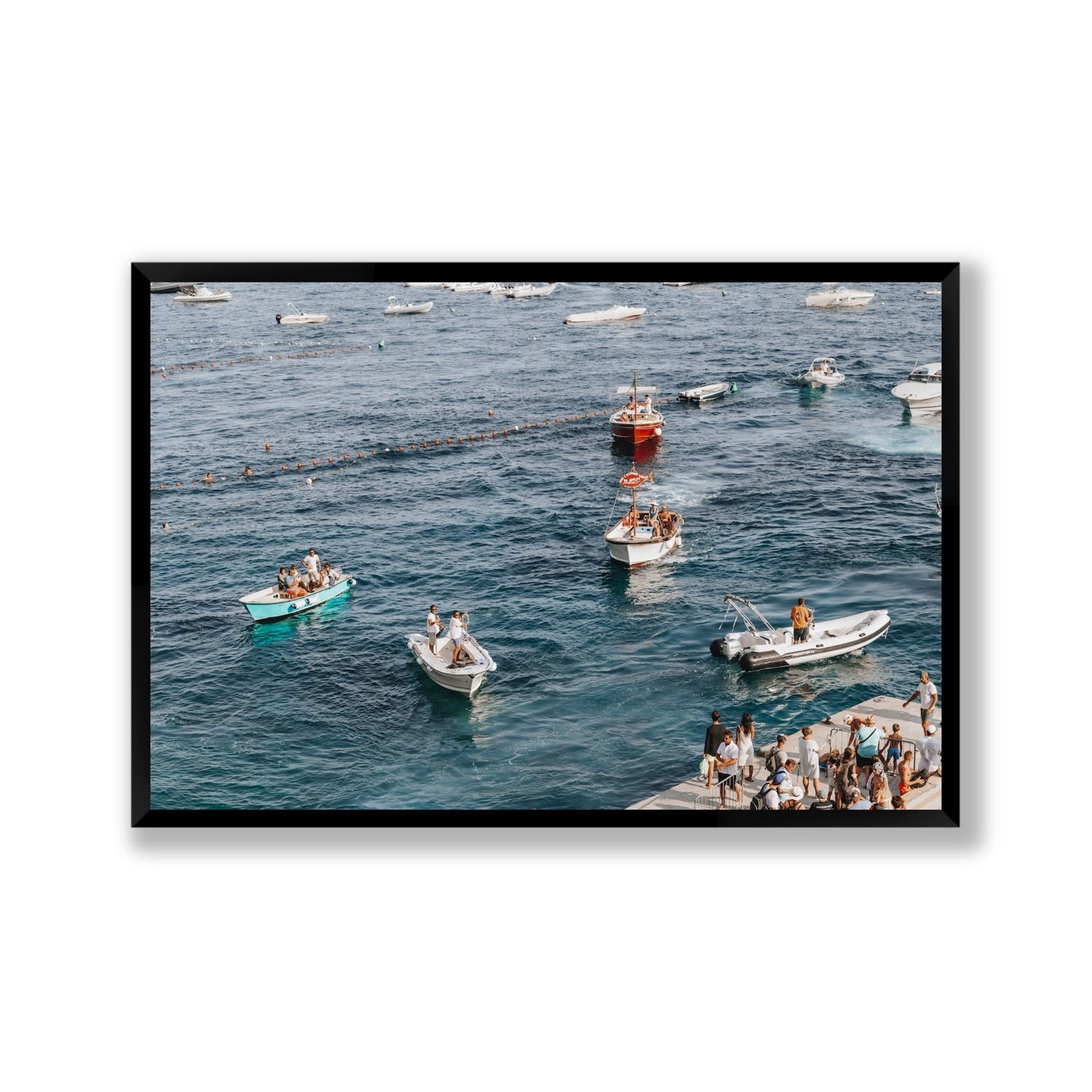 Nautical Parade Positano wall art Gallery full-bleed fine art print in black frame
