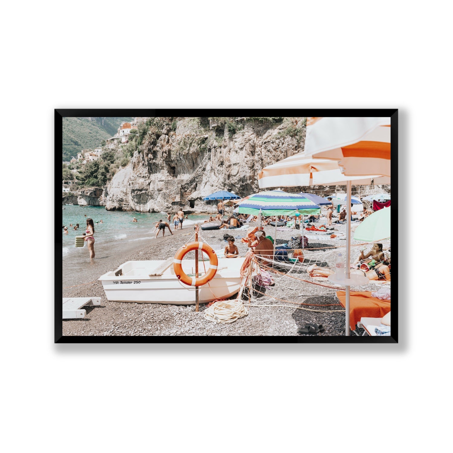 Bellezza By The Bay fine art print, Positano, Italy, Gallery, Black Frame · Full Bleed, Fine Art Print