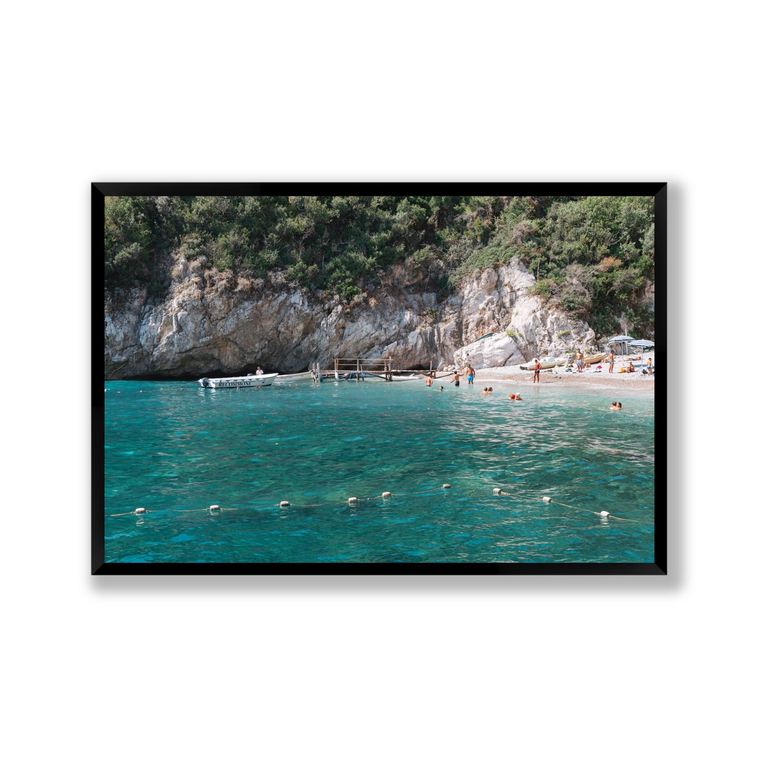 Azure Abyss Nerano wall art Gallery full-bleed fine art print in black frame