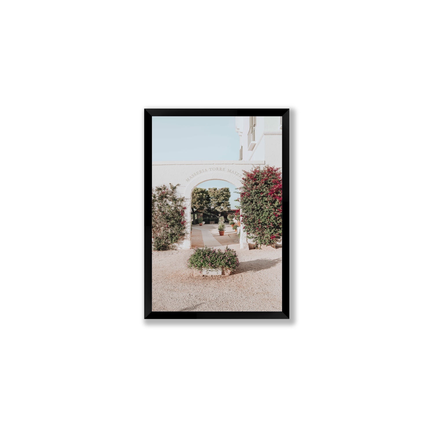 Torre Maizza Puglia Italian wall art Medium full-bleed fine art print in black frame