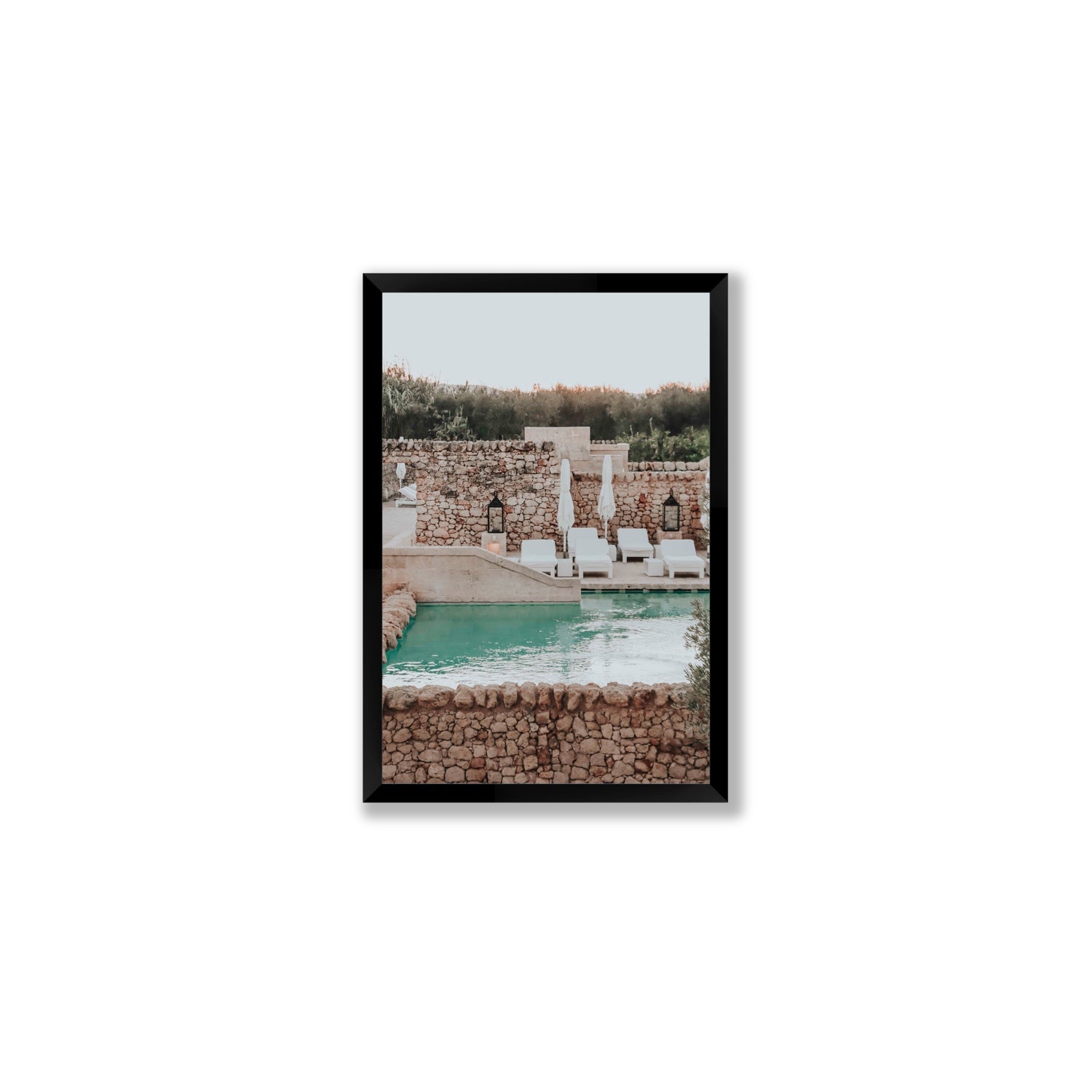 Stone Refuge fine art print, Puglia, Italy, Medium, Black Frame · Full Bleed, Fine Art Print