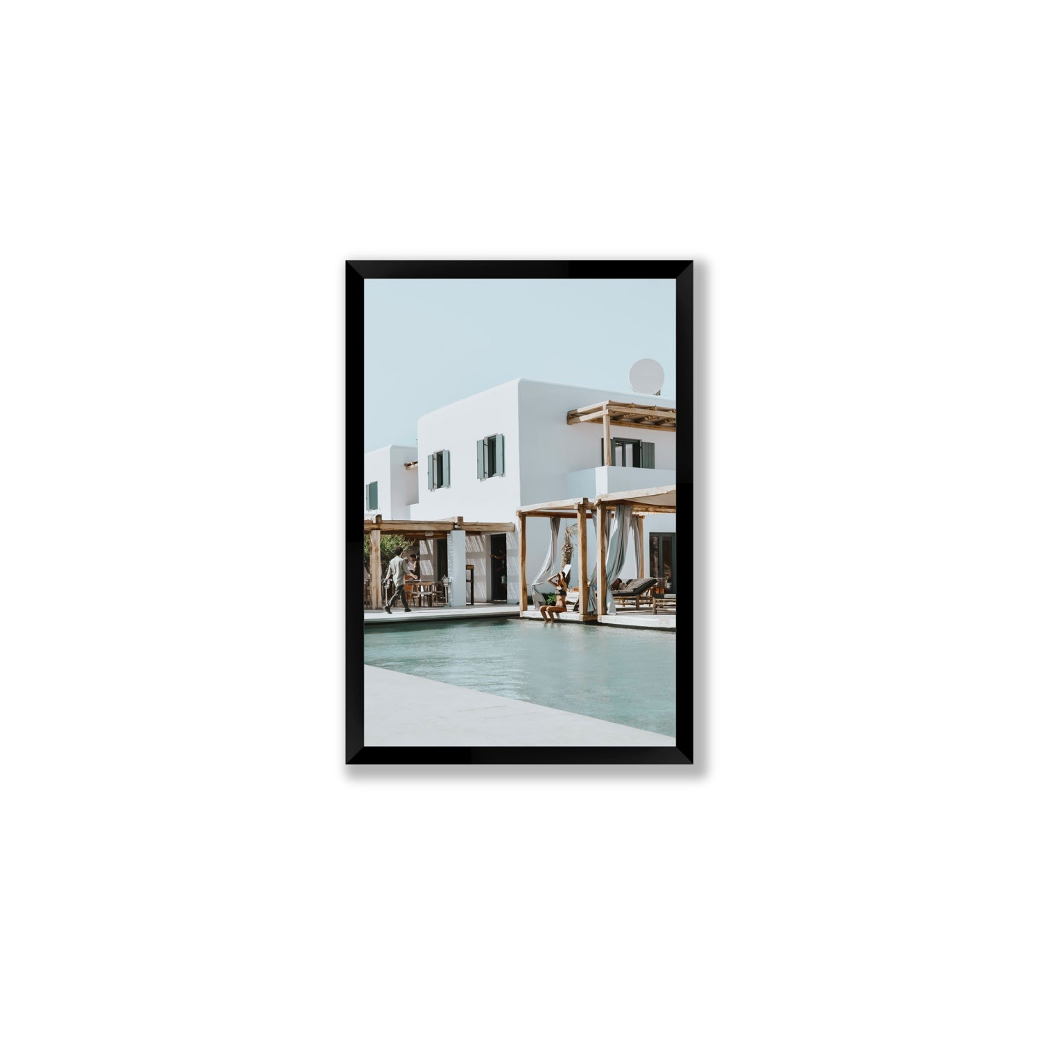 Aphrodite Mykonos Greek island wall art Medium full-bleed fine art print in black frame
