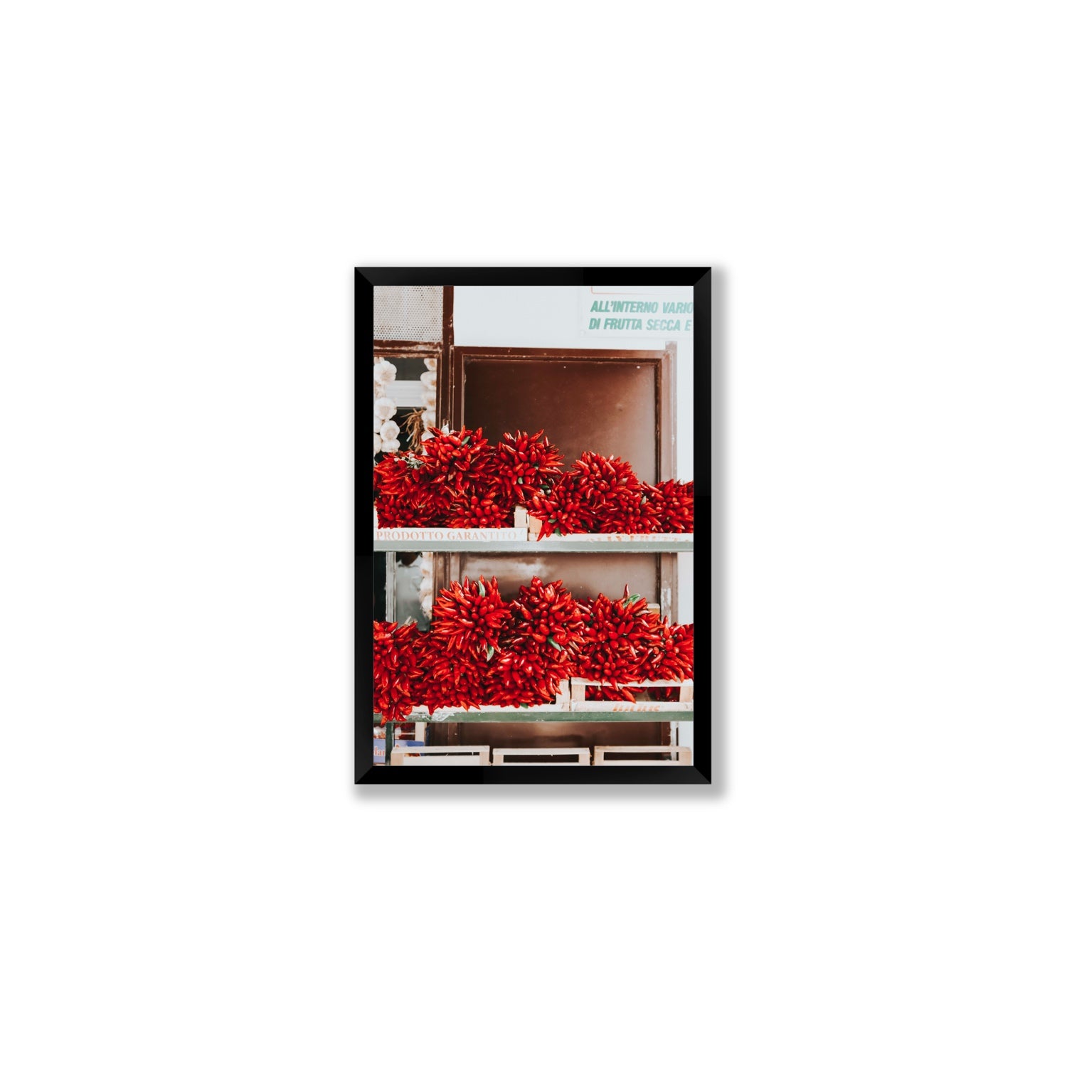 Hot Harvest Puglia Italian wall art Medium full-bleed fine art print in black frame