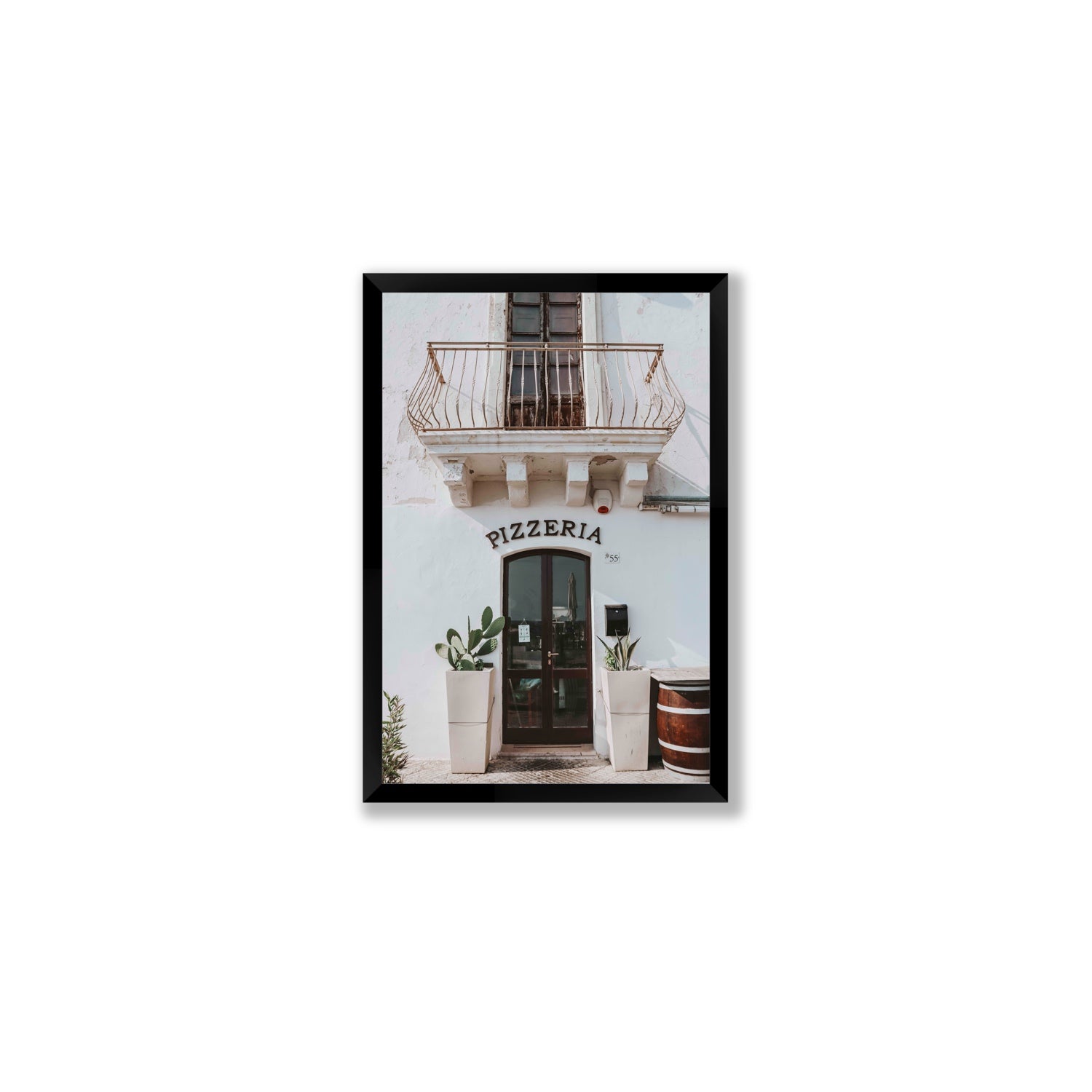 Pizzeria Puglia Italian wall art Medium full-bleed fine art print in black frame