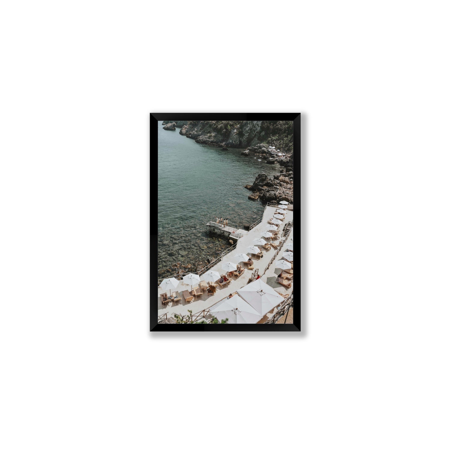 Pier Perspectives Tuscany coastal Italian wall art Medium full-bleed fine art print in black frame