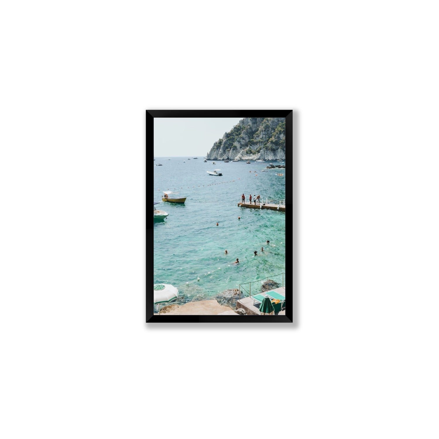 Delizia Pomeridiana Capri coastal wall art Medium full-bleed fine art print in black frame
