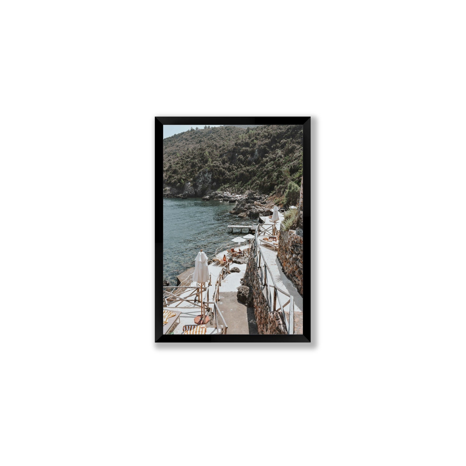 L'Estate Tuscany coastal Italian wall art Medium full-bleed fine art print in black frame