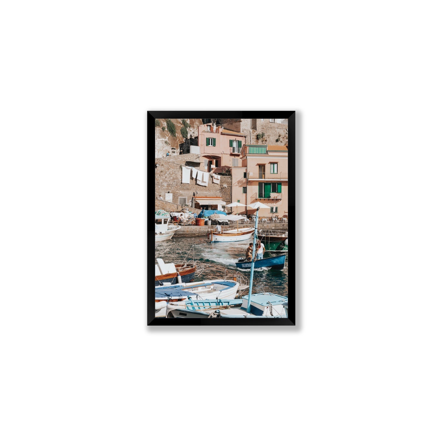 Coastal Carousel fine art print, Sorrento, Italy, Medium, Black Frame · Full Bleed, Fine Art Print