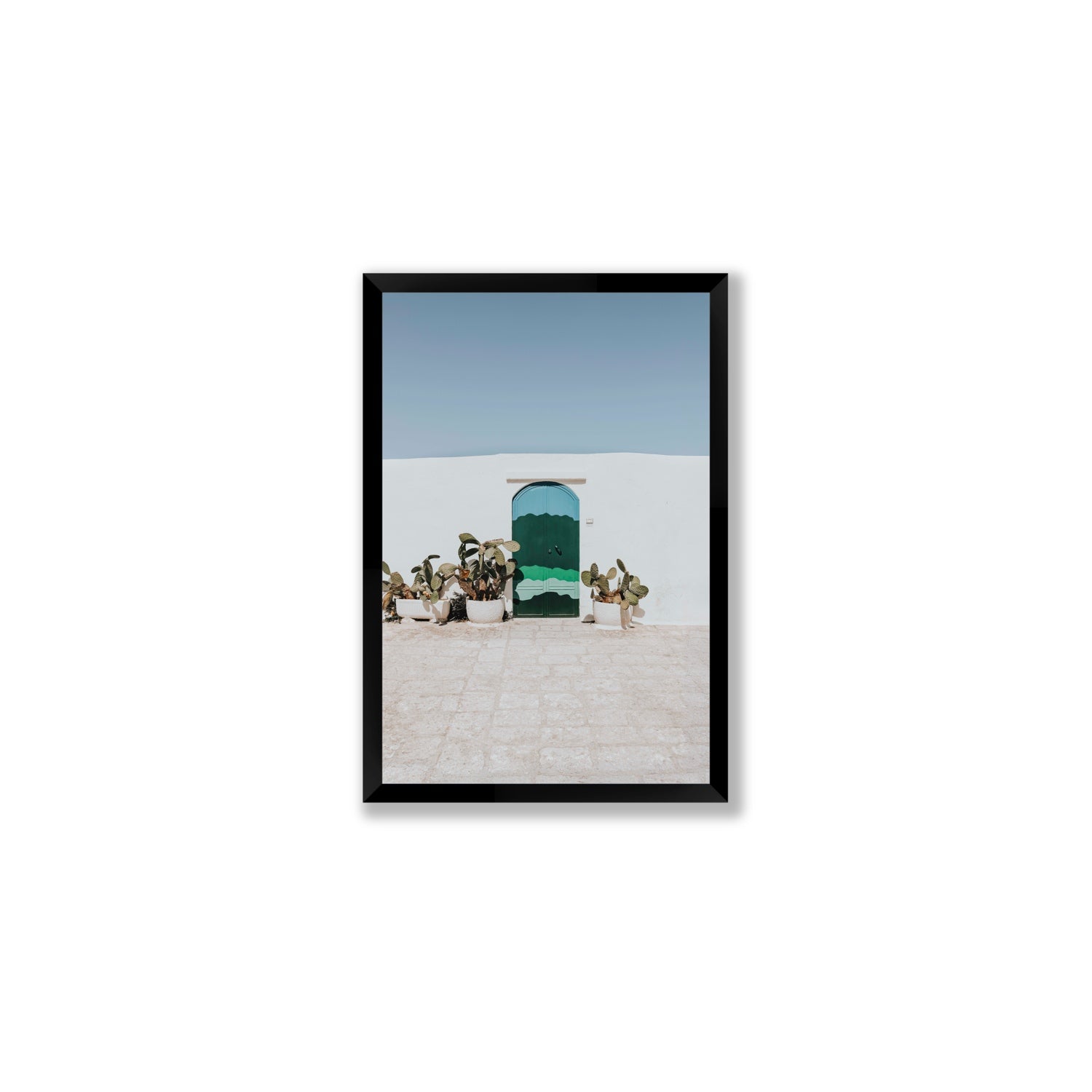 Imaginary Exit Puglia Mediterranean wall art Medium full-bleed fine art print in black frame