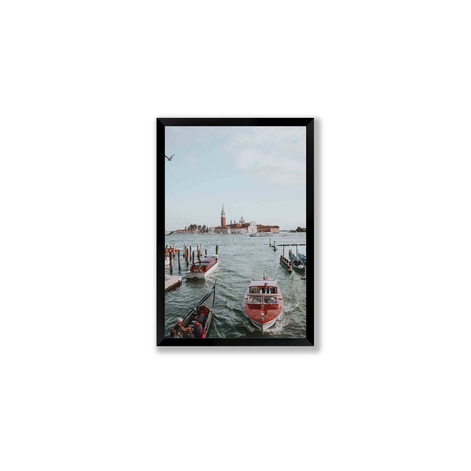 Galleggiante Venice Italian wall art Medium full-bleed fine art print in black frame