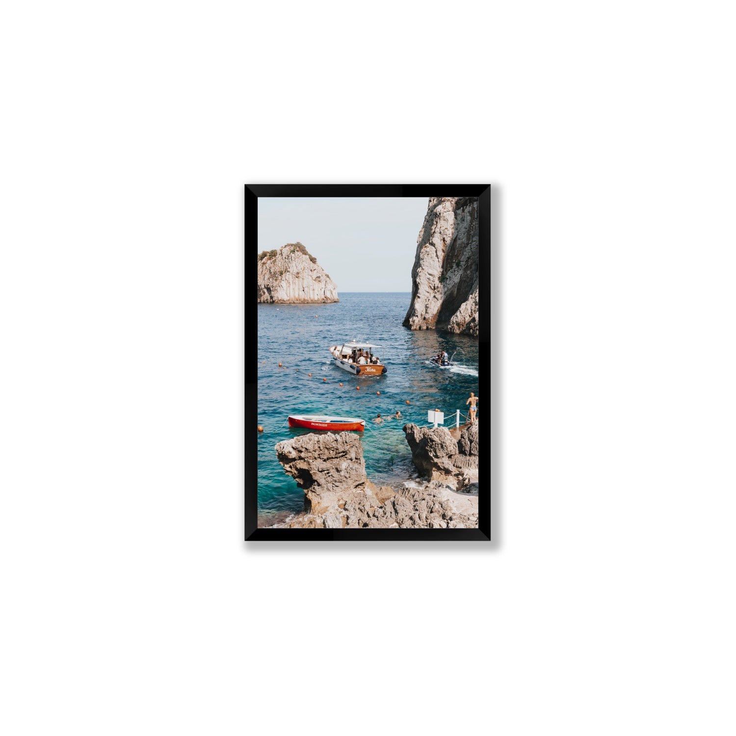 Set Sail fine art print, Capri, Italy, Medium, Black Frame · Full Bleed, Fine Art Print