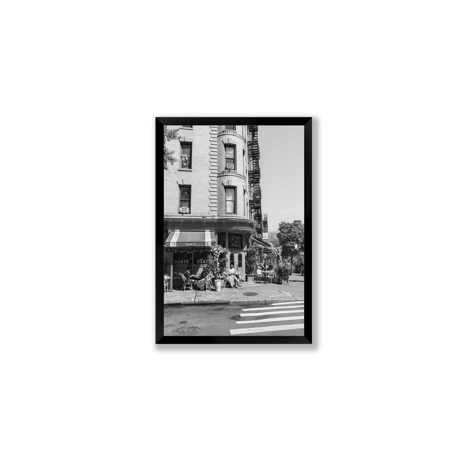 Sunny Soiree New York NYC Black & White wall art Medium full-bleed fine art print in black frame