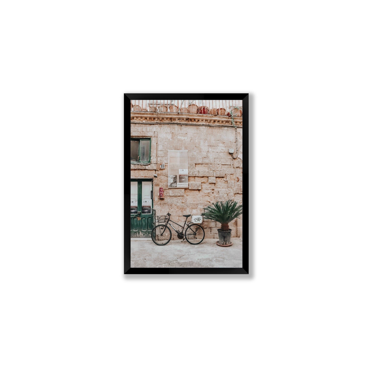 Salento Streets Puglia Lecce Italian wall art Medium full-bleed fine art print in black frame