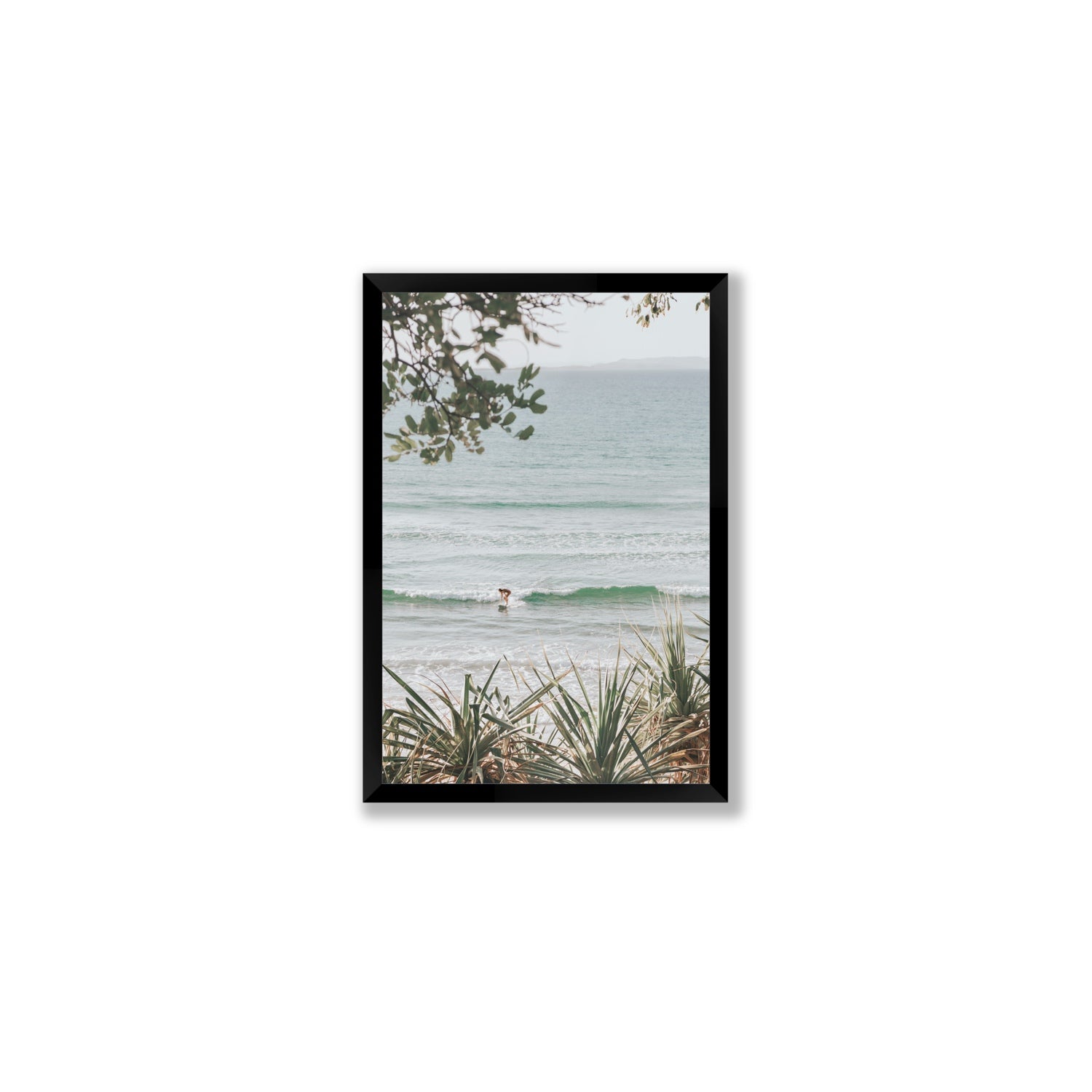 Dream Boat fine art print, Noosa, Australia, coastal scenes artwork, Medium, Black Frame · Full Bleed, Fine Art Print