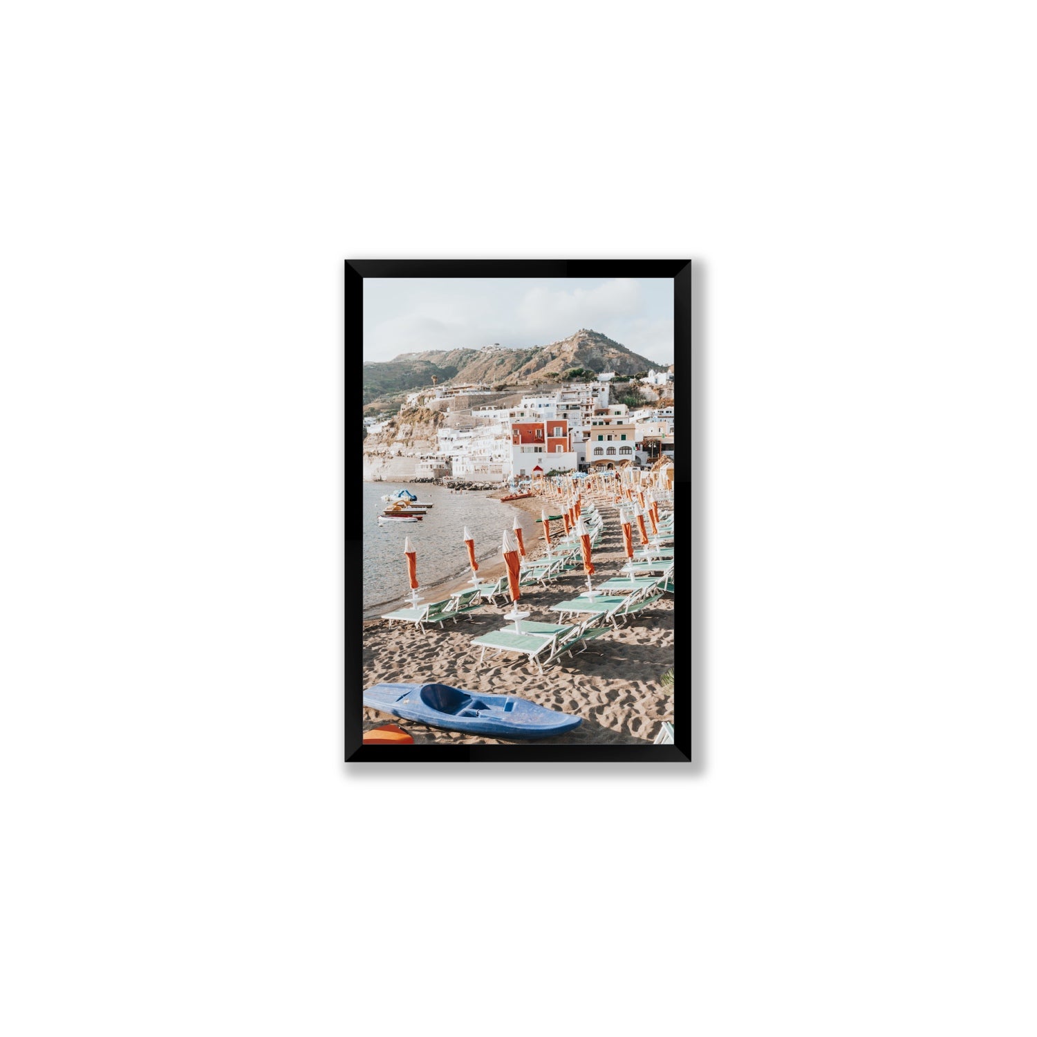 L'Isola del Paradiso Ischia Mediterranean wall art Medium full-bleed fine art print in black frame