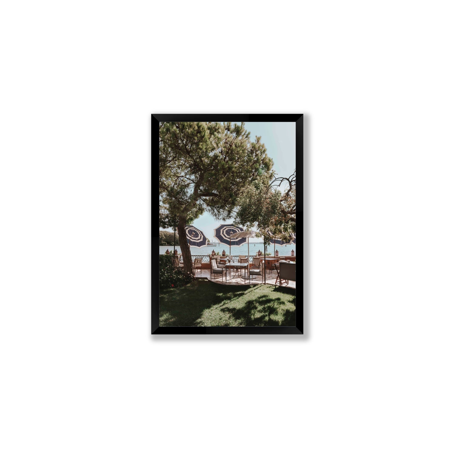 Tranquil Gardens Venice Italian wall art Medium full-bleed fine art print in black frame