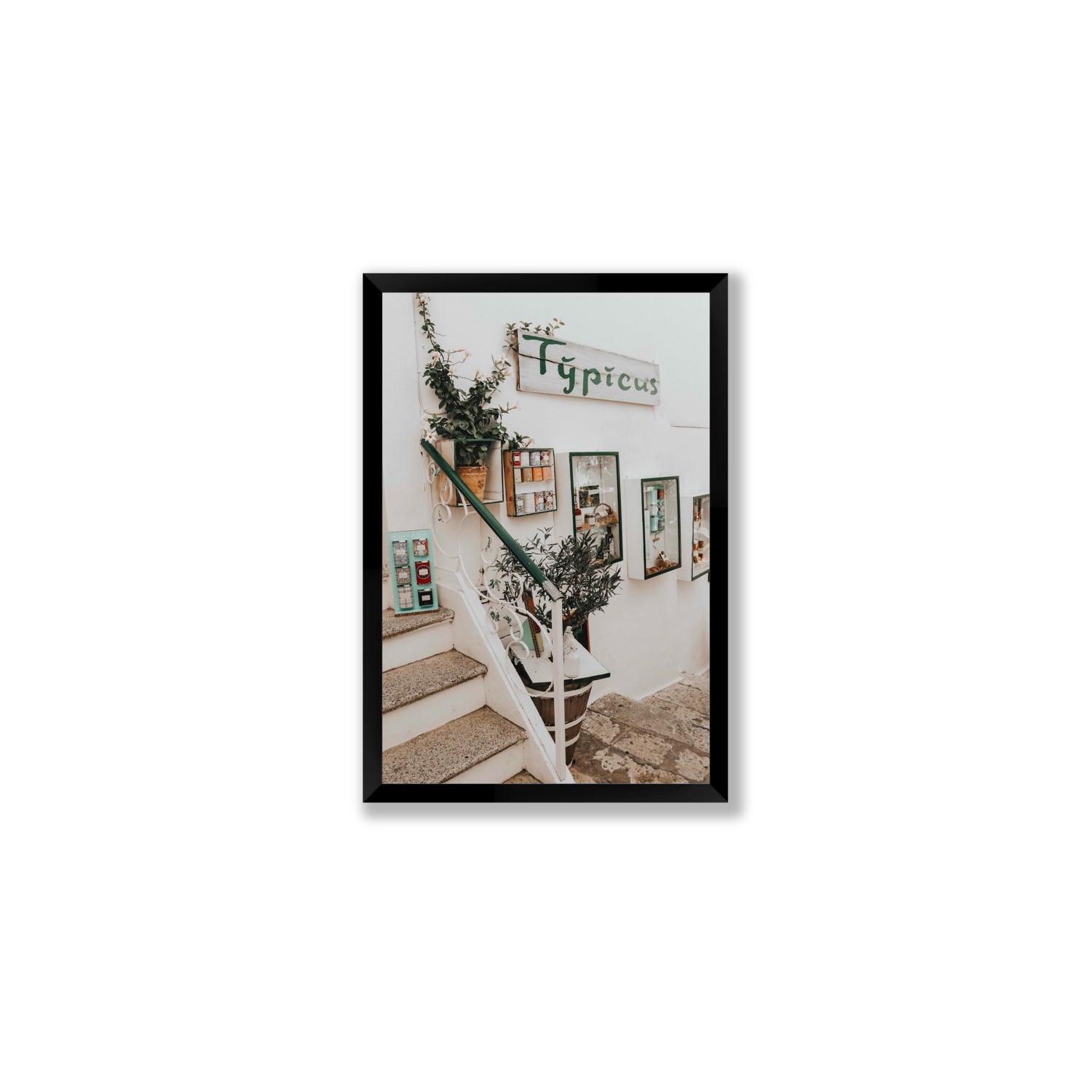 Il Negozio Puglia Ostuni wall art Medium full-bleed fine art print in black frame