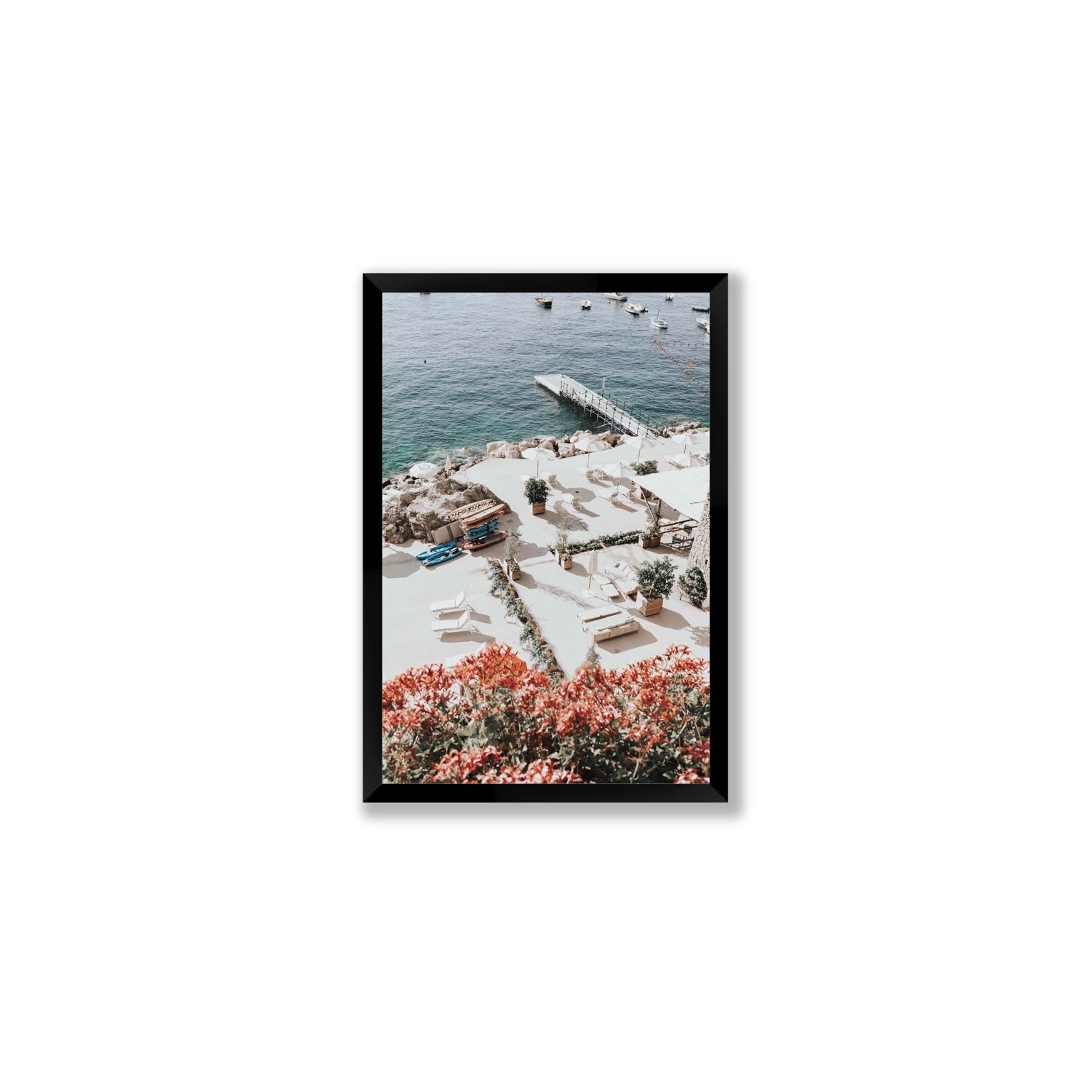 A Work of Art Amalfi coastal wall art Medium full-bleed fine art print in black frame