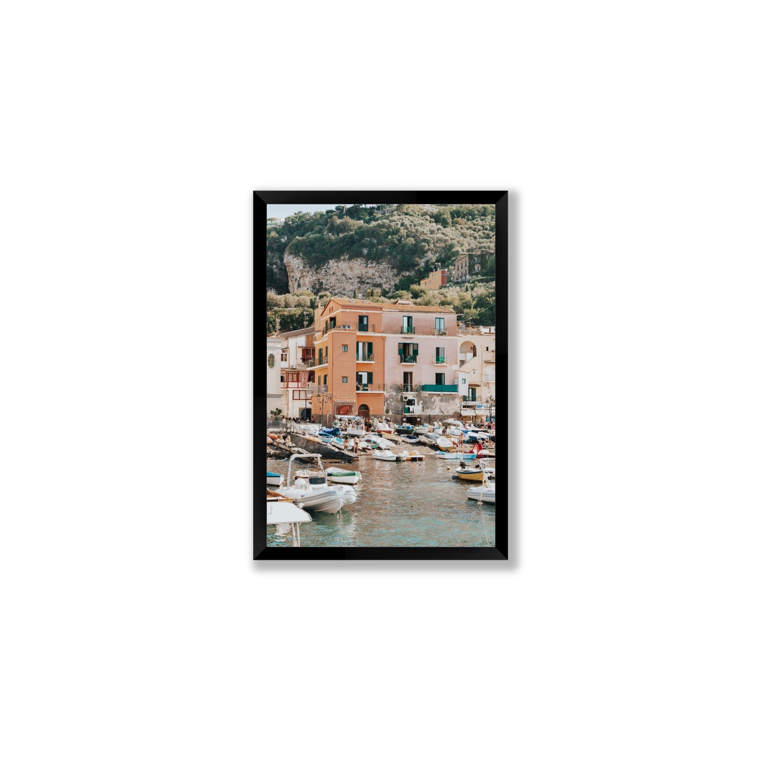 Boatyard Bliss fine art print, Sorrento, Italy, Medium, Black Frame · Full Bleed, Fine Art Print