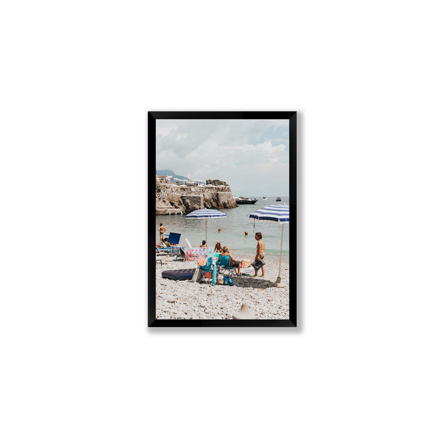 Couple Goals Nerano Amalfi Coast coastal wall art Medium full-bleed fine art print in black frame