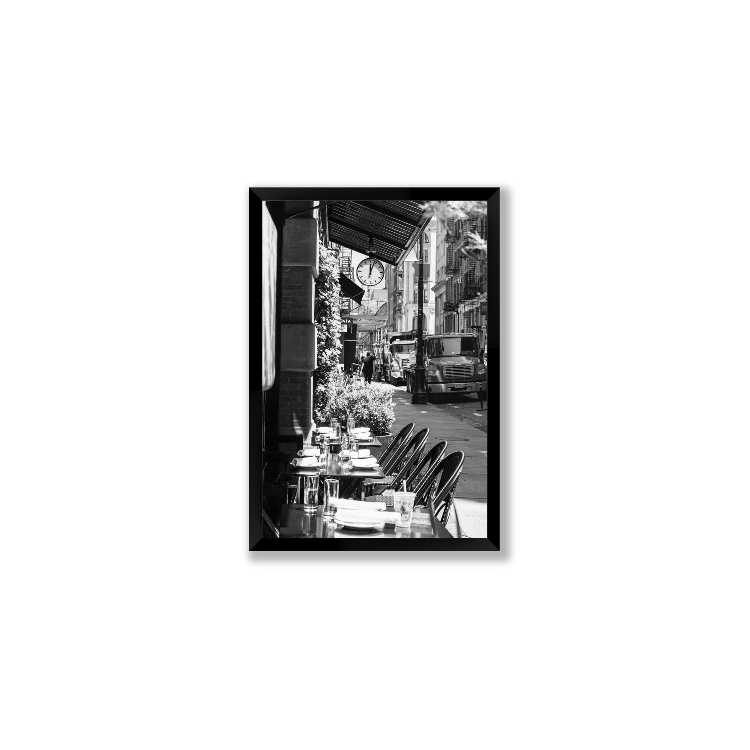 Mercer Street New York NYC Black & White wall art Medium full-bleed fine art print in black frame