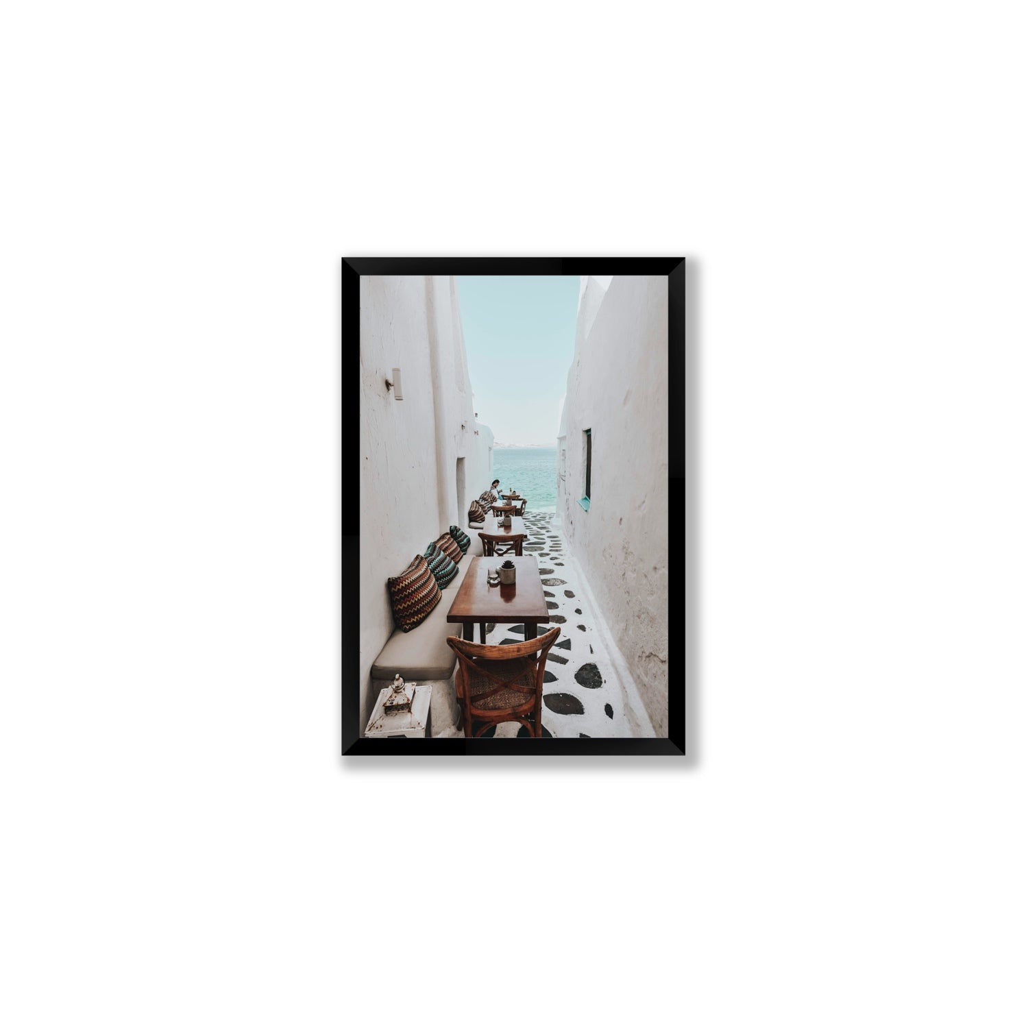 Trip Down Memory Lane fine art print, Mykonos, Greece, Medium, Black Frame · Full Bleed, Fine Art Print