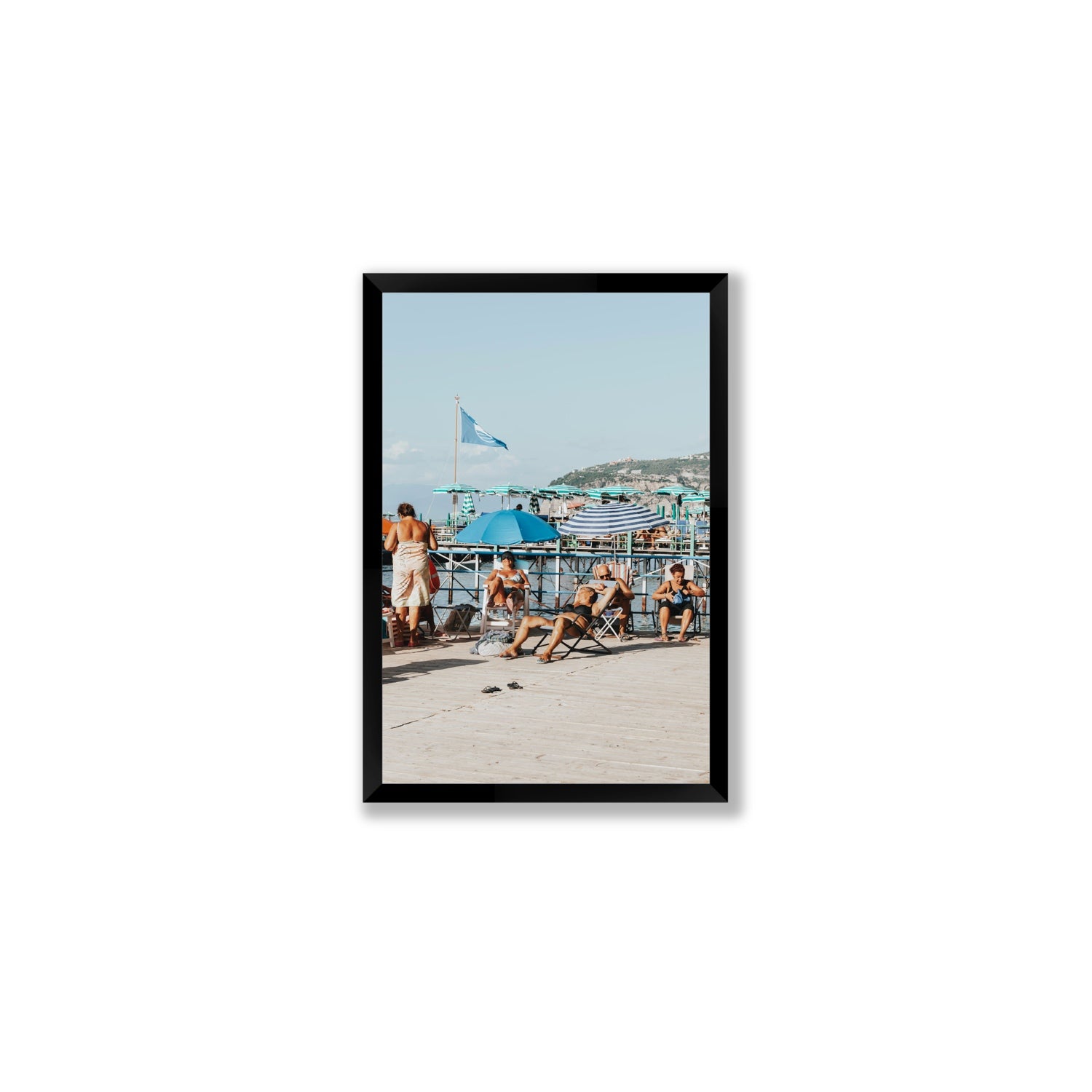 The Golden Years Sorrento Italian wall art Medium full-bleed fine art print in black frame