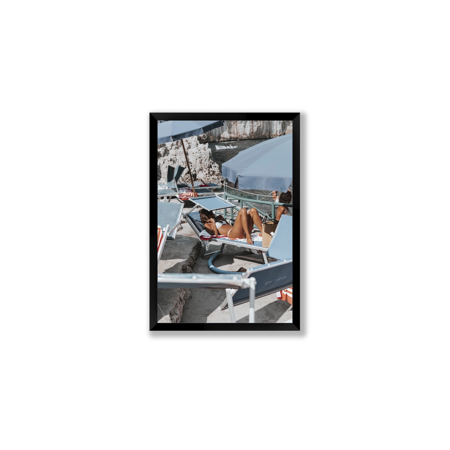 Beach Babe fine art print, Capri, Italy, Medium, Black Frame · Full Bleed, Fine Art Print