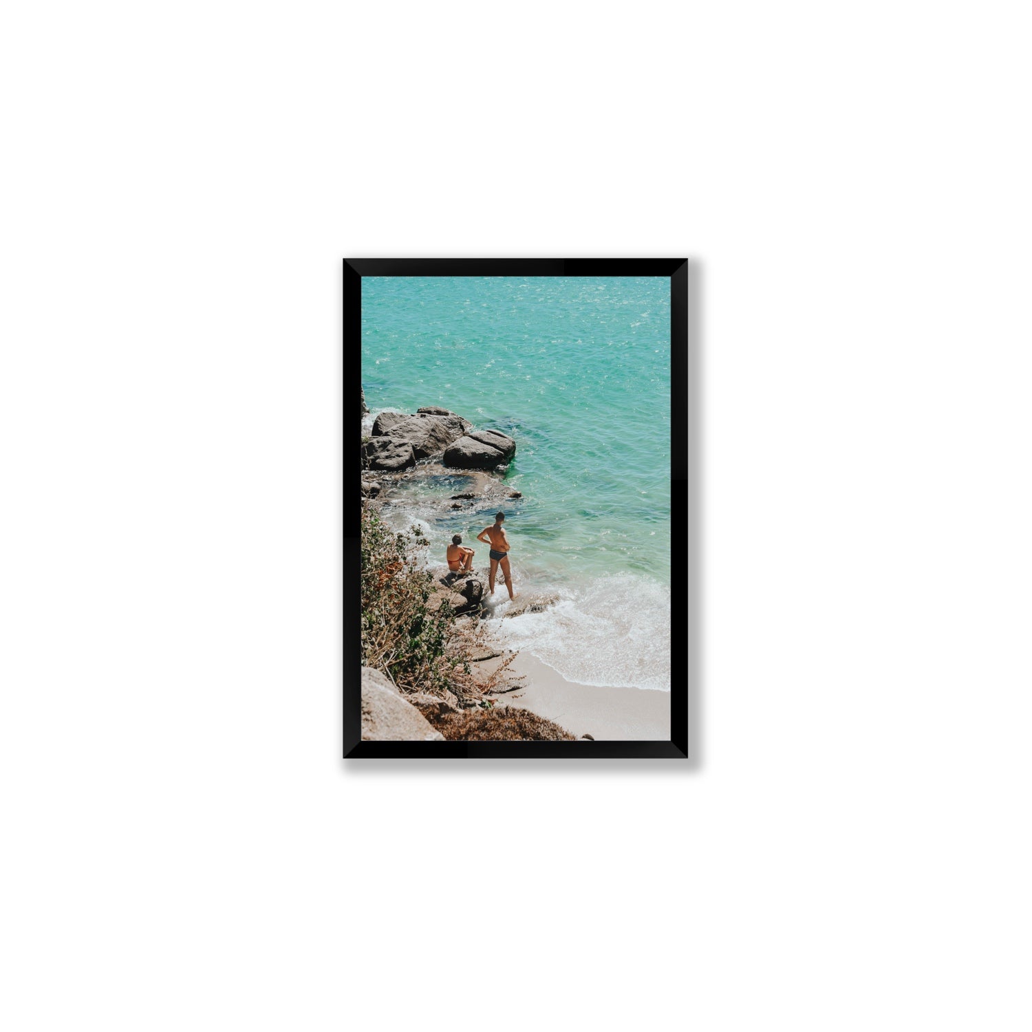 Scene Stealers Mykonos Greek island wall art Medium full-bleed fine art print in black frame