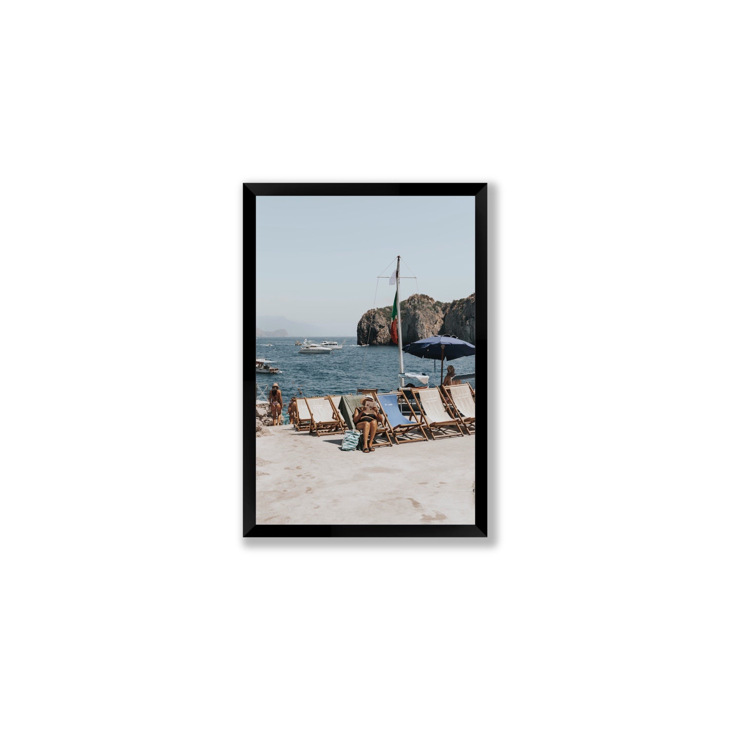 Vintage Sun Goddess fine art print, Capri, Italy, Medium, Black Frame · Full Bleed, Fine Art Print