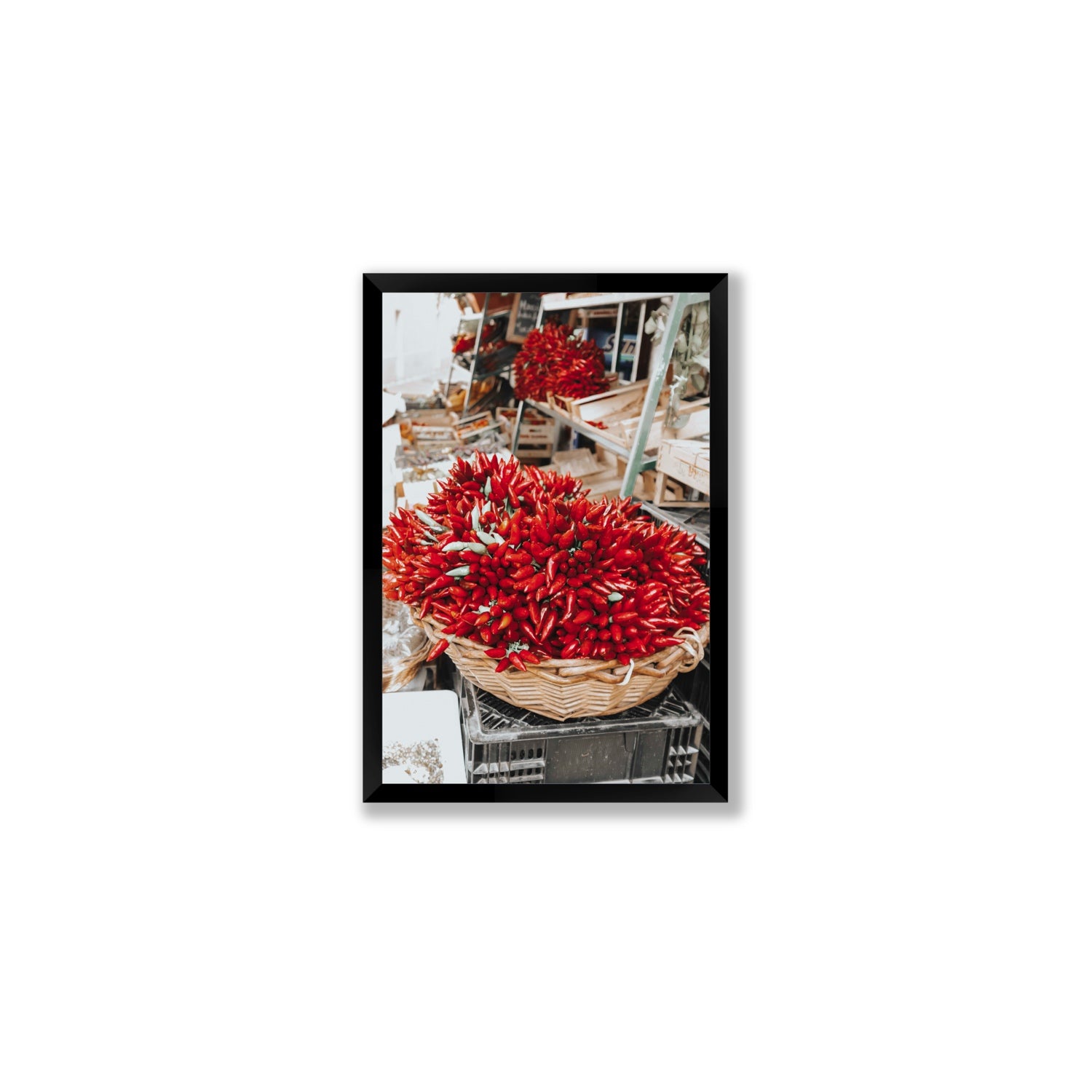 Spicy Bunch Puglia Italian wall art Medium full-bleed fine art print in black frame