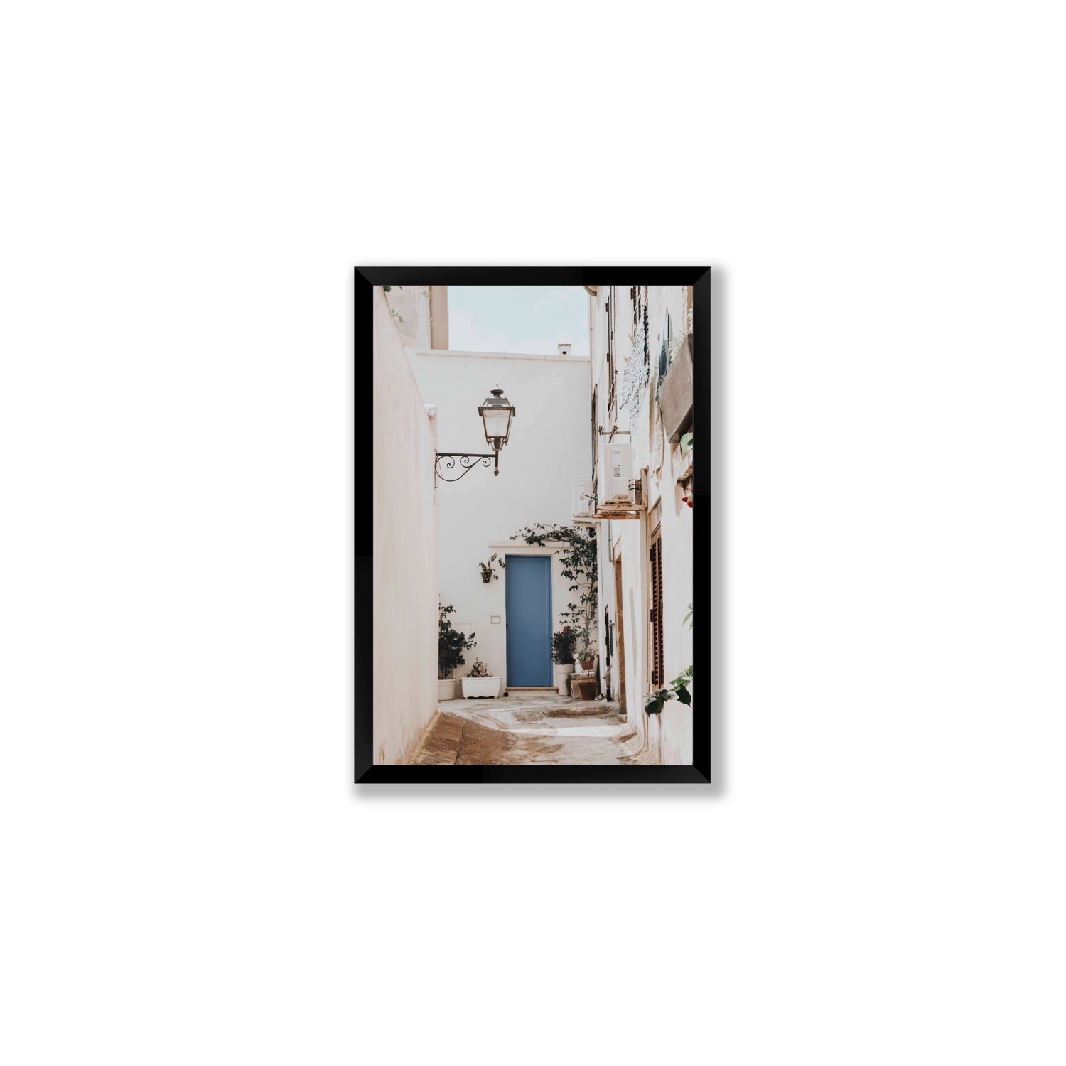 Entry Envy Puglia Ostuni wall art Medium full-bleed fine art print in black frame
