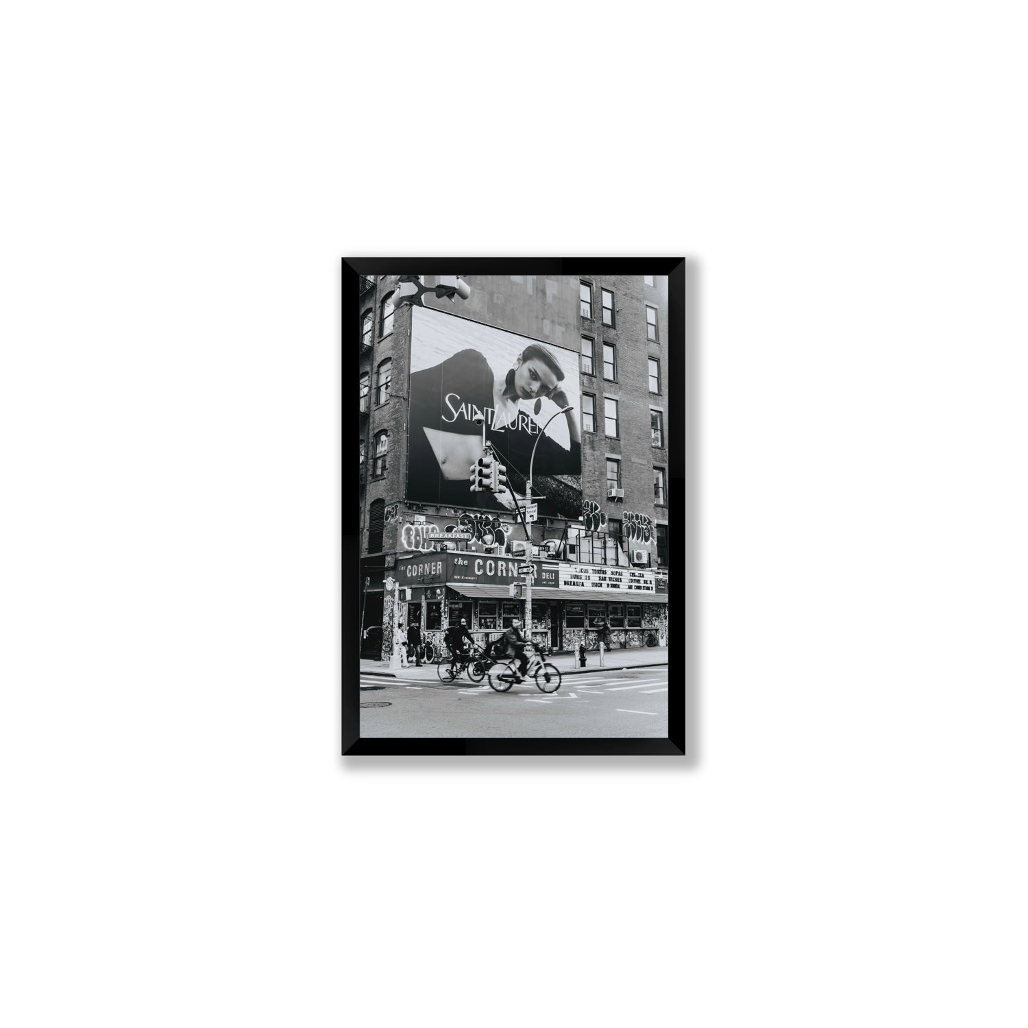 Runway To Rooftops New York NYC Black & White wall art Medium full-bleed fine art print in black frame