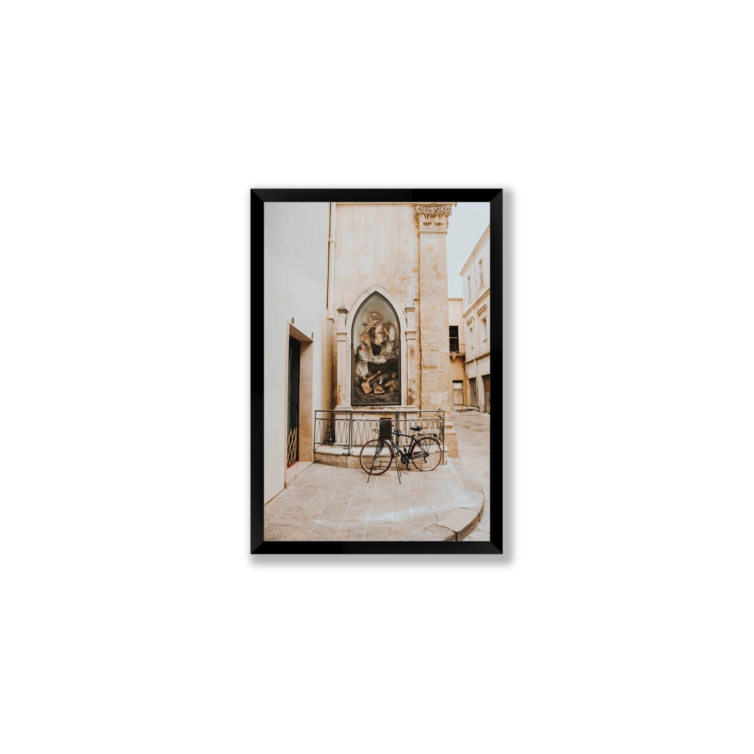 La Chiesa Puglia Otranto Italian wall art Medium full-bleed fine art print in black frame