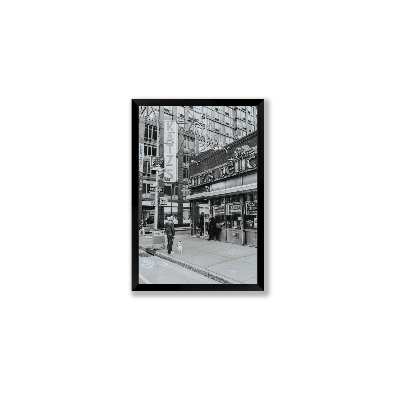 Graphite Gotham New York NYC Black & White wall art Medium full-bleed fine art print in black frame