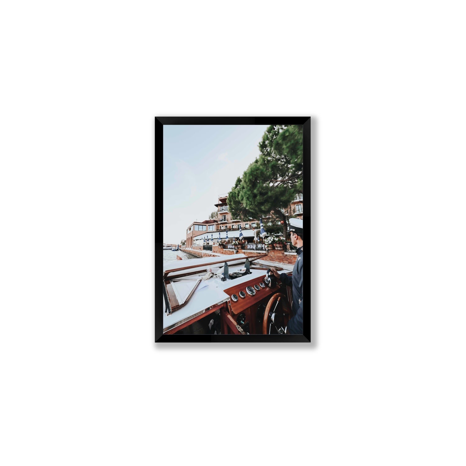 The Driver Venice Canal Italian wall art Medium full-bleed fine art print in black frame