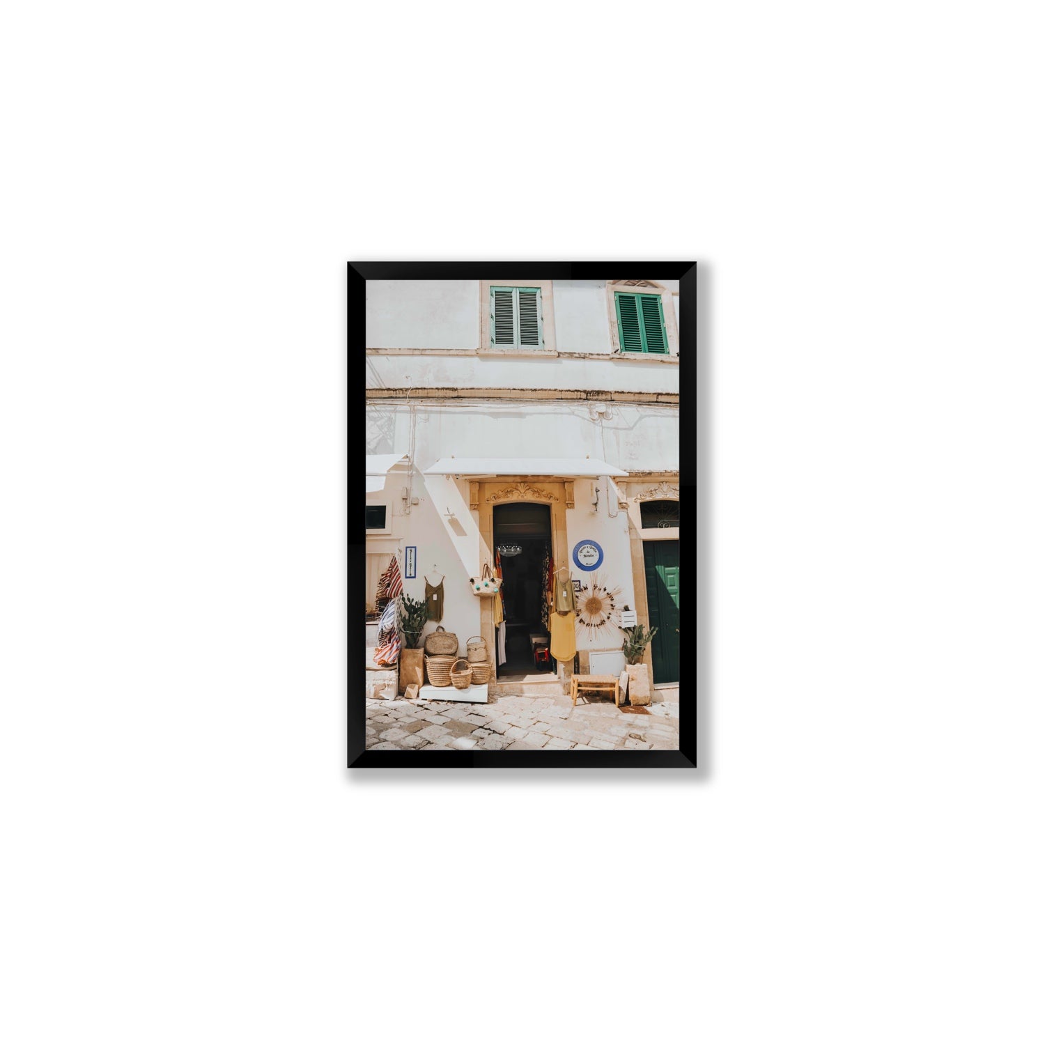 Artisan Ambience Puglia Italian wall art Medium full-bleed fine art print in black frame