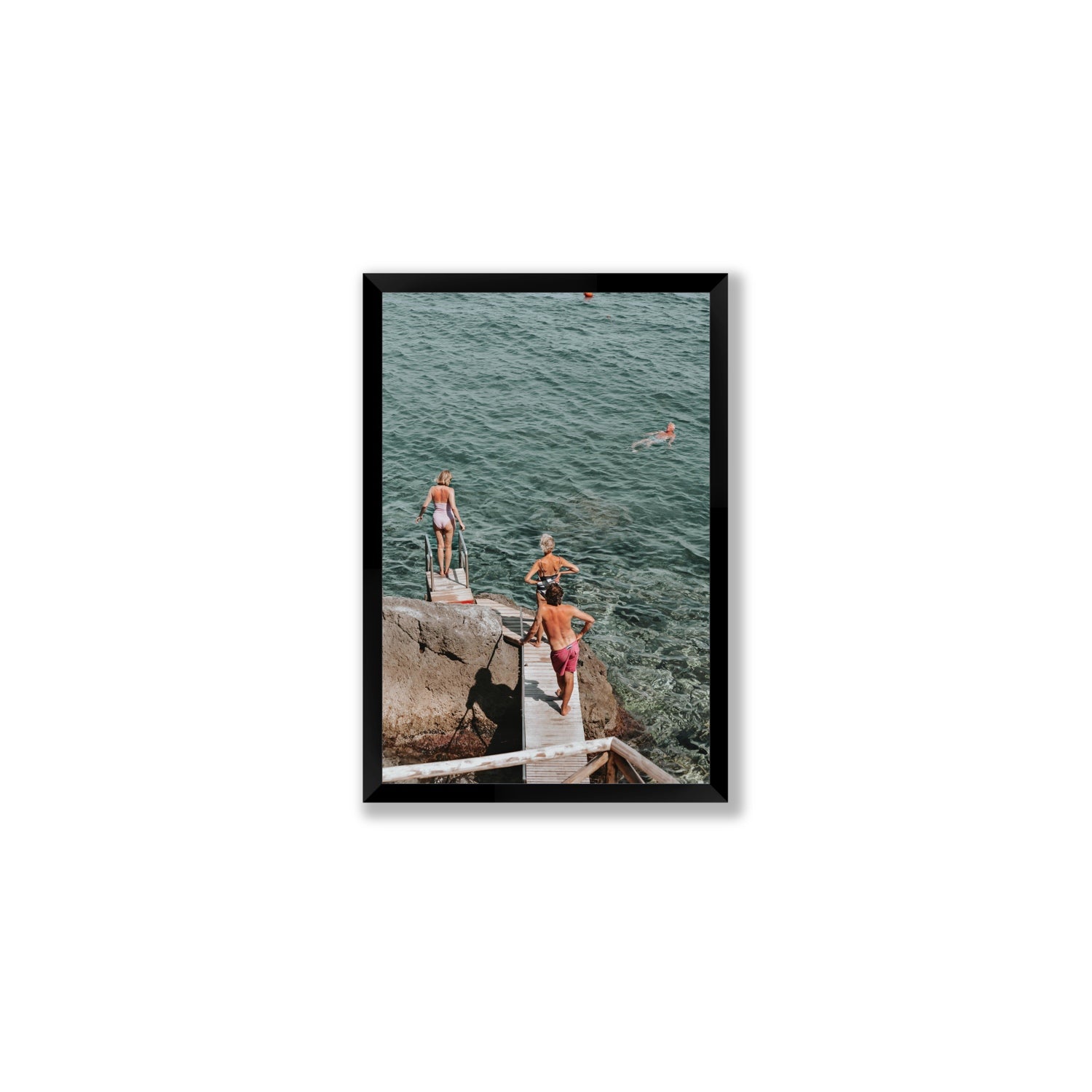 Freewheeling Spirit Tuscany coastal Italian wall art Medium full-bleed fine art print in black frame